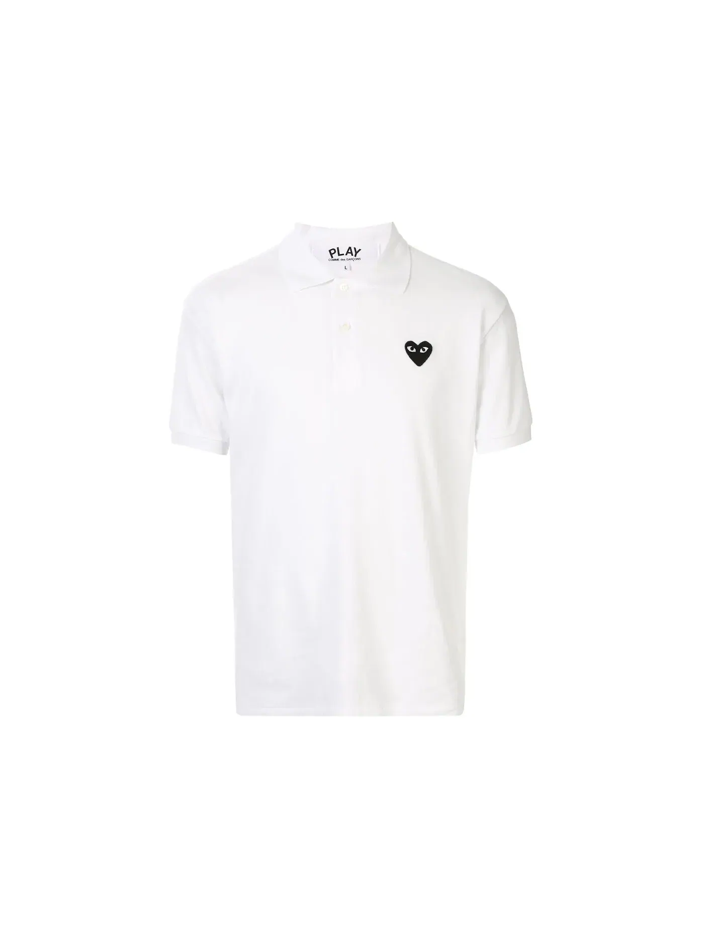 Детская футболка поло с принтом Comme des Garcons PLAY Polo Shirt — изображение 1 из 1, белый