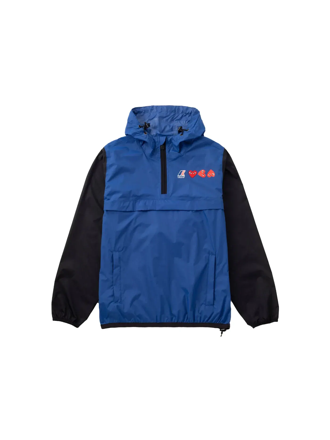 Унисекс куртка с принтом Comme des Garcons PLAY x K-Way Logos Half Zip — изображение 1 из 2, синий черный