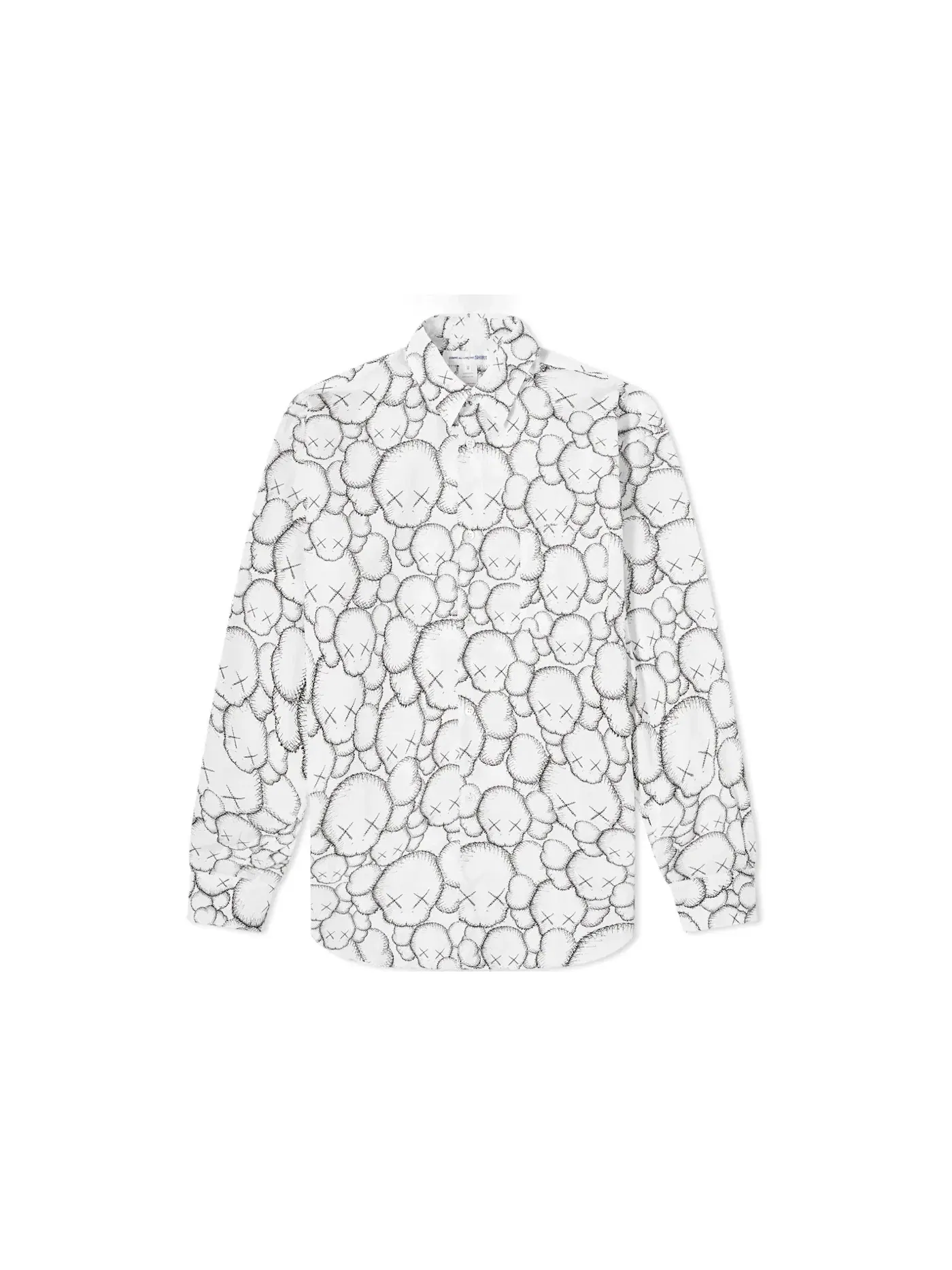 Мужская рубашка с принтом CDG Shirt x KAWS Classic Poplin Comme des Garcons — изображение 1 из 2, белый/черный