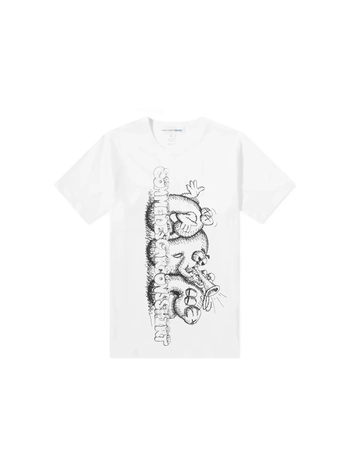 Мужская футболка с принтом CDG Shirt x KAWS Comme des Garcons — изображение 1 из 1, белый/черный