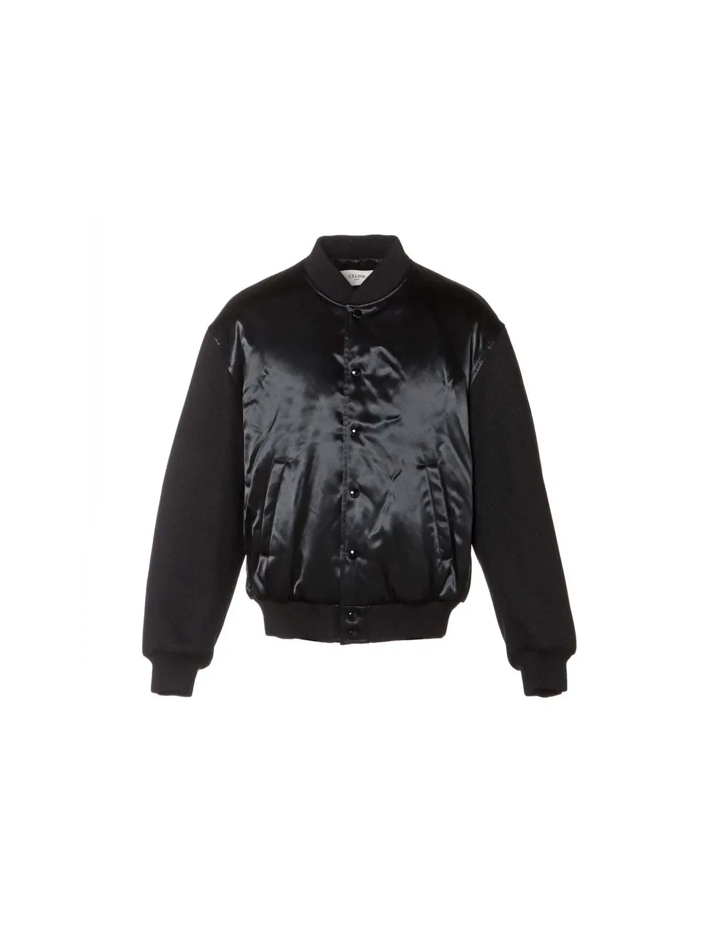 Мужская куртка с сатиновым покрытием Jacket In Satin-Finish Nylon Celine — изображение 2 из 2, черный