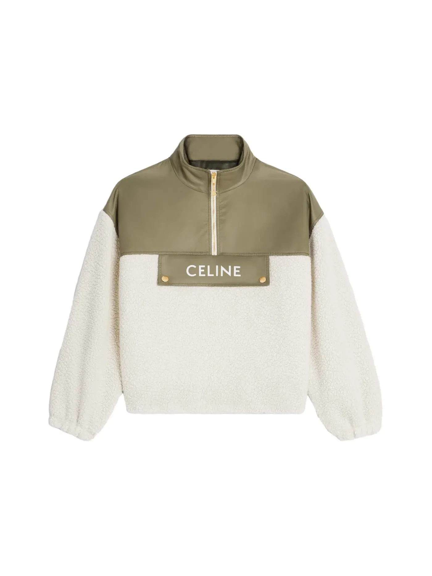 Женская куртка из кашемира с овчиной Celine — изображение 1 из 3, хаки