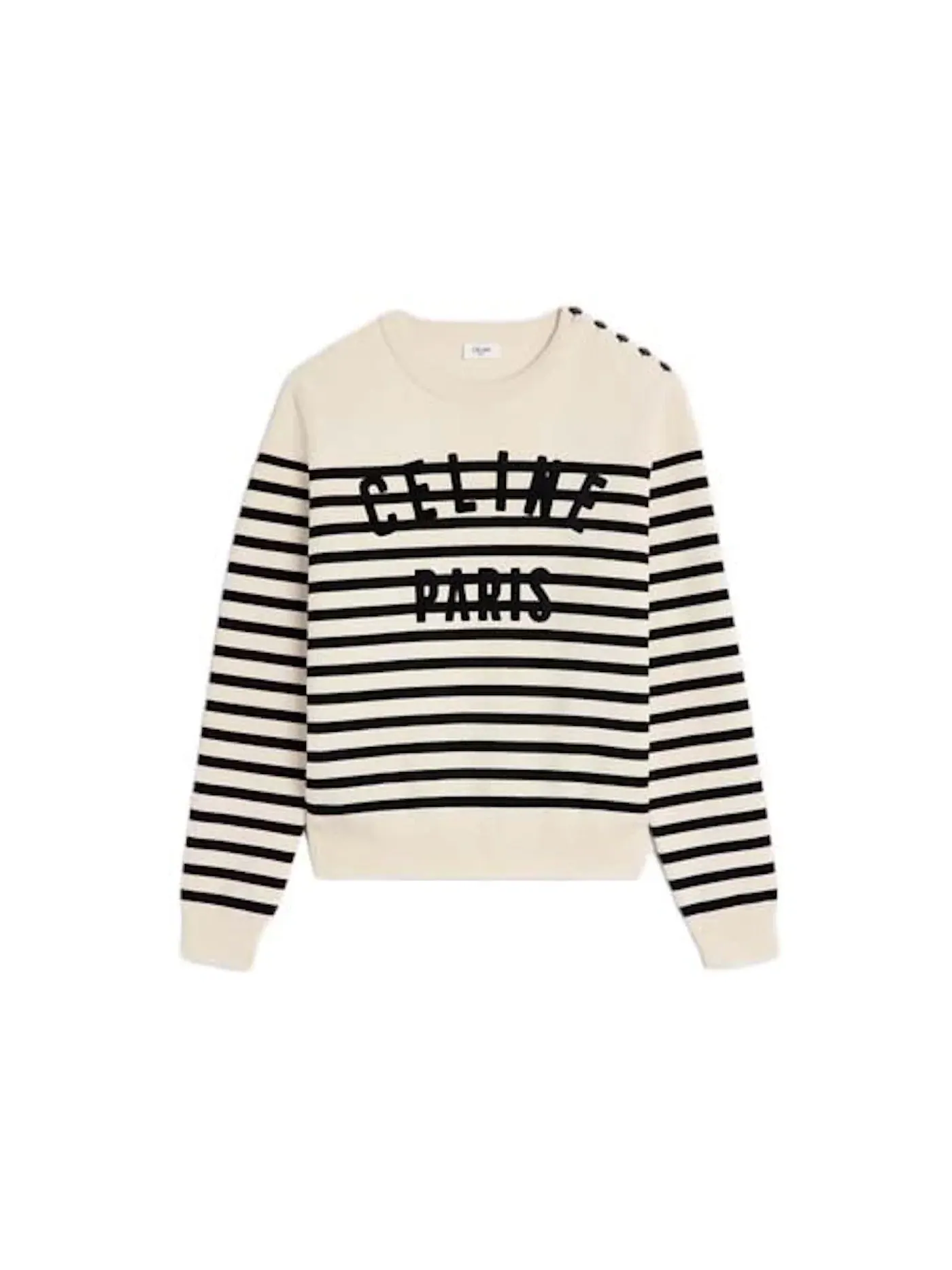 Мужской джемпер с круглым вырезом Celine Sweater — изображение 1 из 1, белый/черный