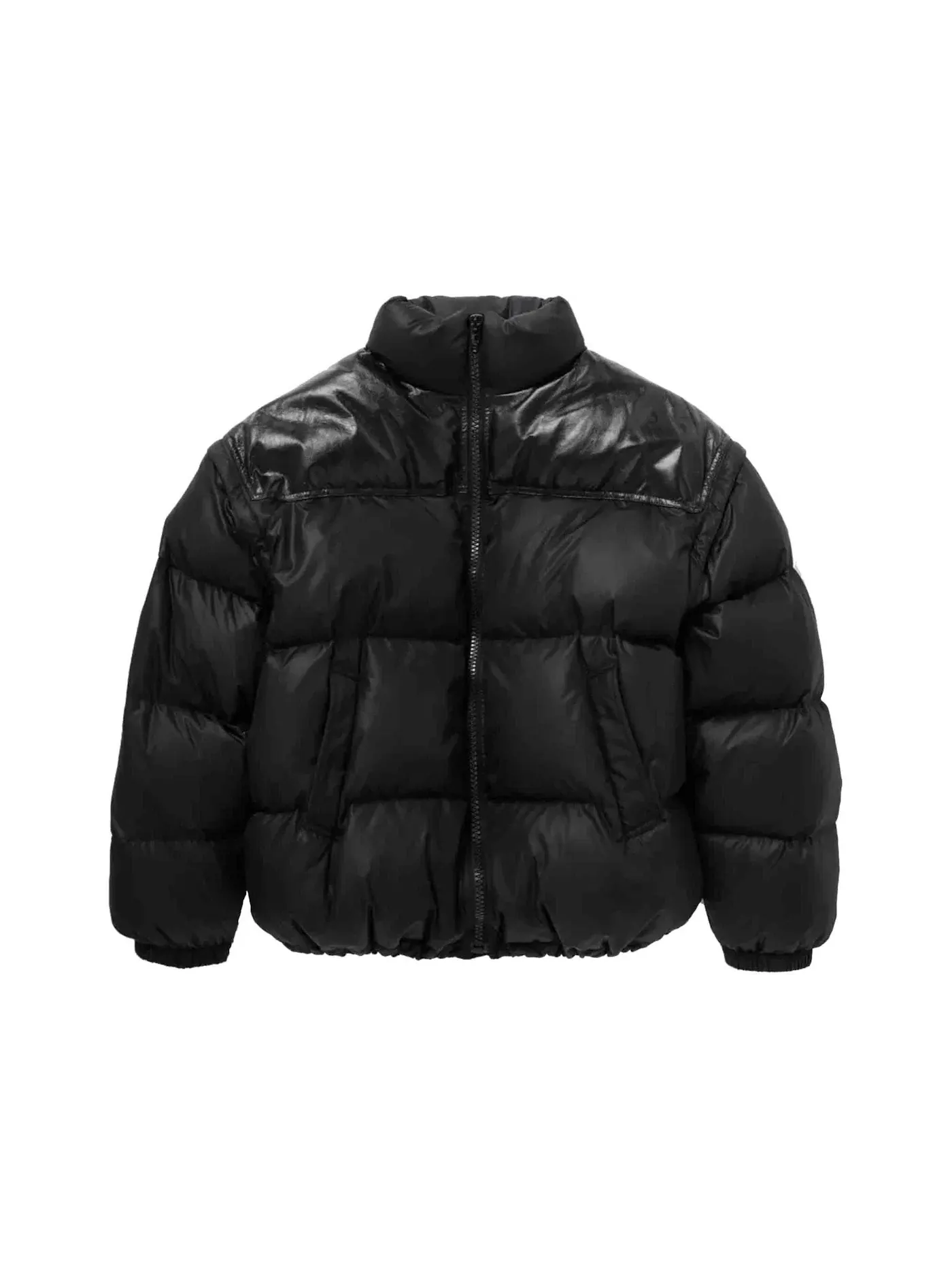 Мужская куртка с наполнителем и кожаными вставками Jacket Celine — изображение 1 из 1, черный