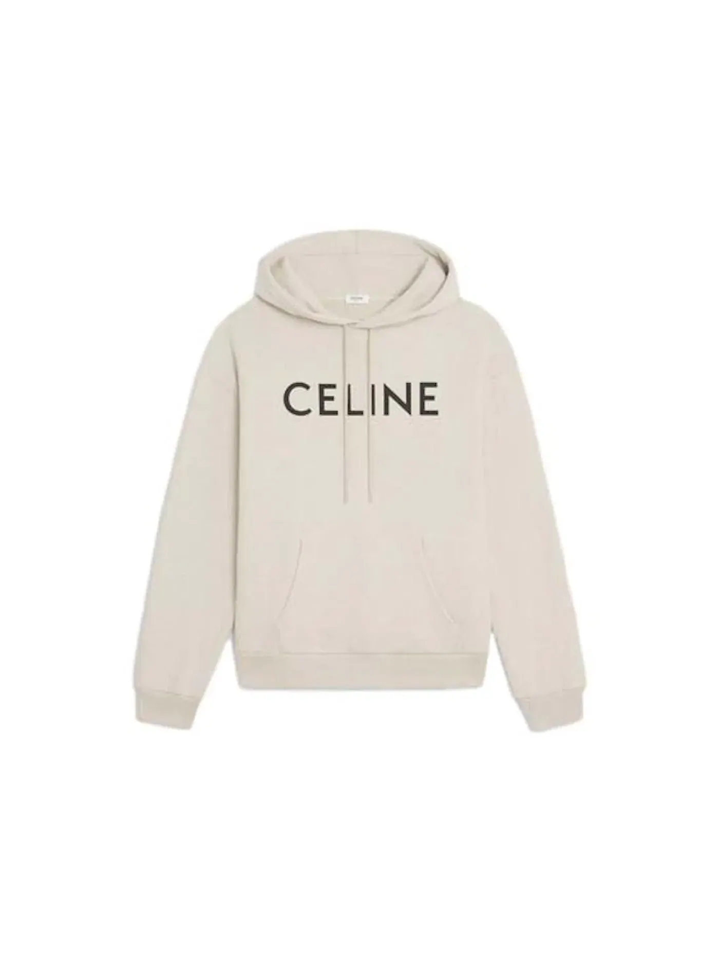Мужской худи из флиса с принтом Celine — изображение 1 из 1, кремовый/черный