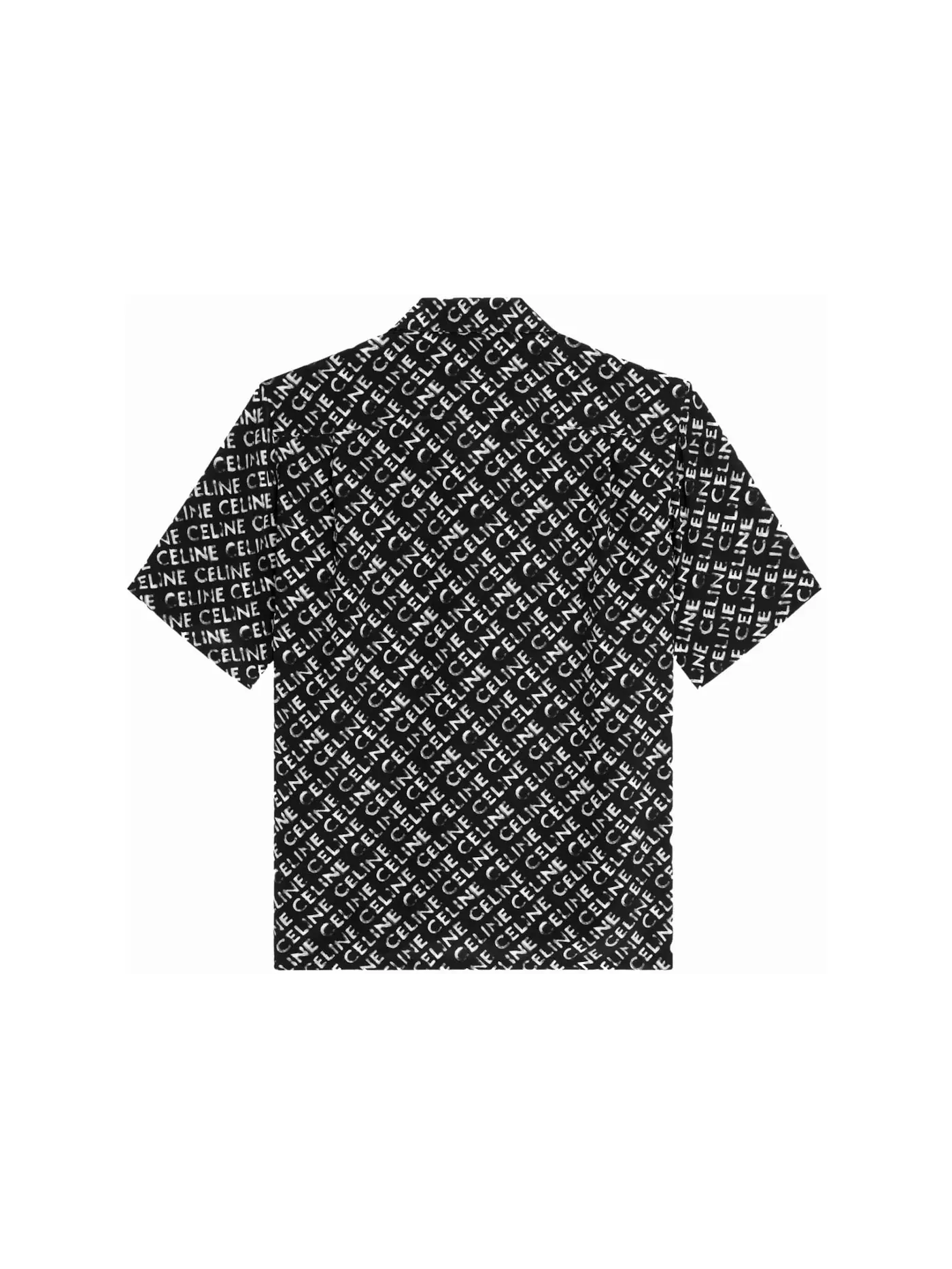 Мужская рубашка с принтом Shirt with Diluted Celine Print in Crepe De Chine Celine — изображение 2 из 2, черный
