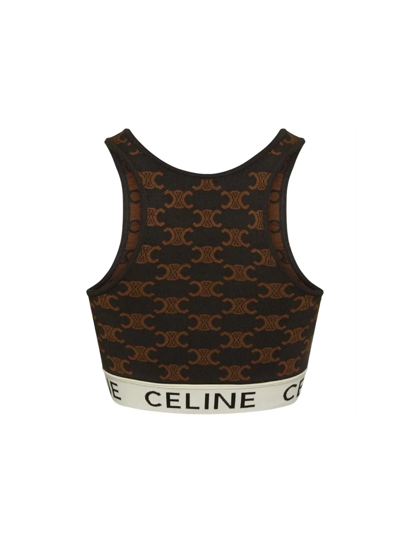 Женский бюстгальтер с монограммой Celine Bra in Silk Cotton — изображение 2 из 2, коричневый