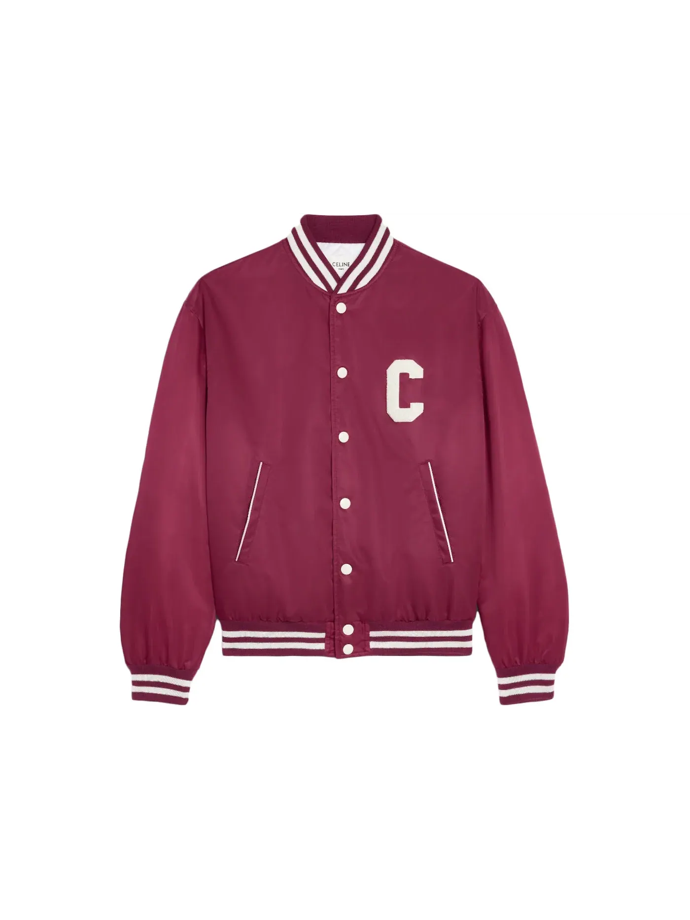 Женская куртка из нейлона Jacket in Nylon Celine — изображение 1 из 2, бордовый