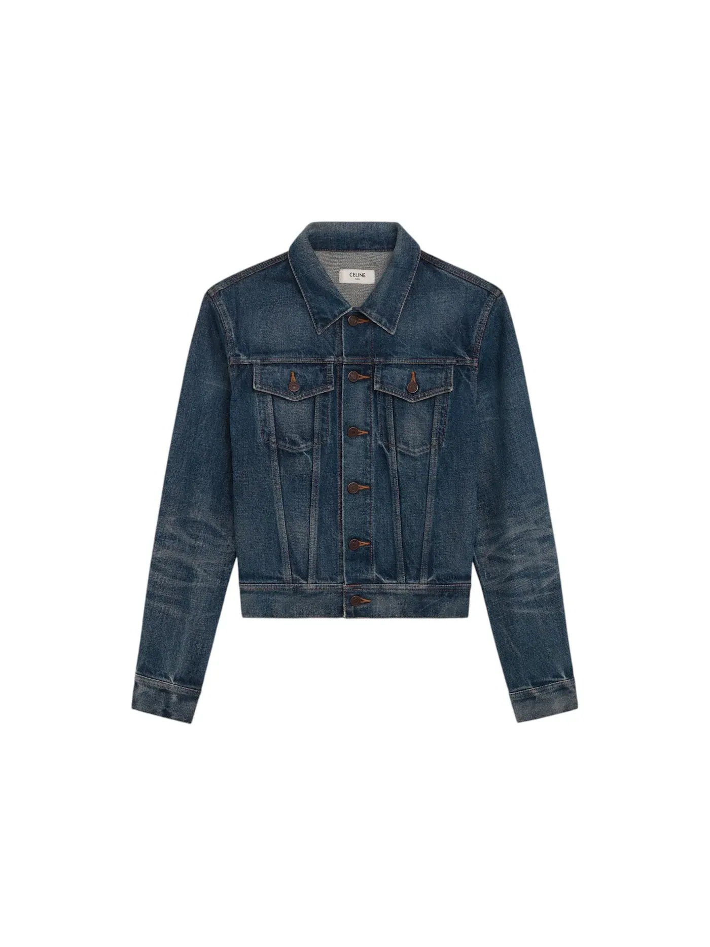 Женская джинсовая куртка с длинным рукавом Celine, Dark Union Wash — изображение 1 из 2