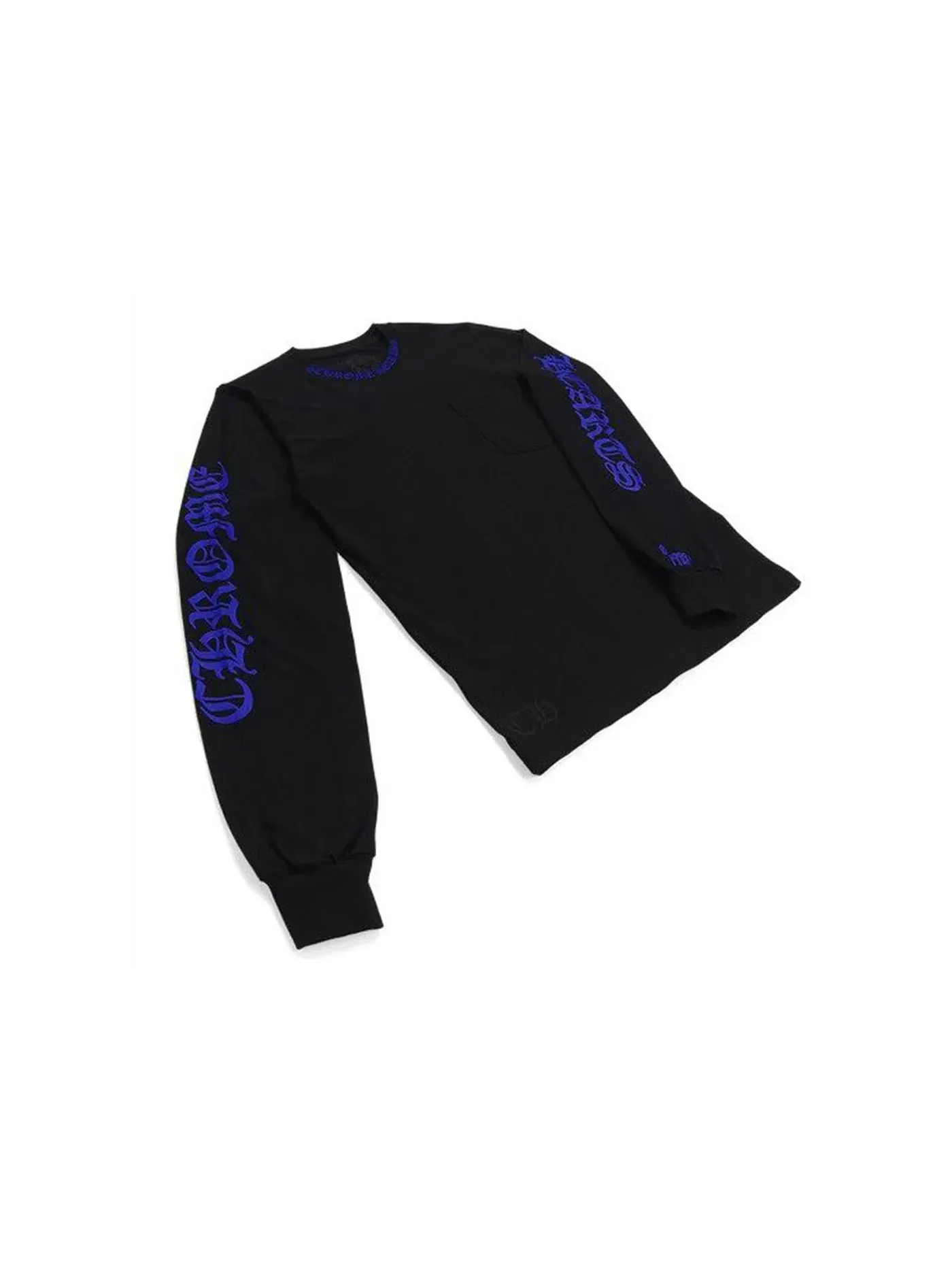 Мужская футболка с длинным рукавом с принтом 1988 Neck Logo Chrome Hearts — изображение 1 из 1, черный/синий