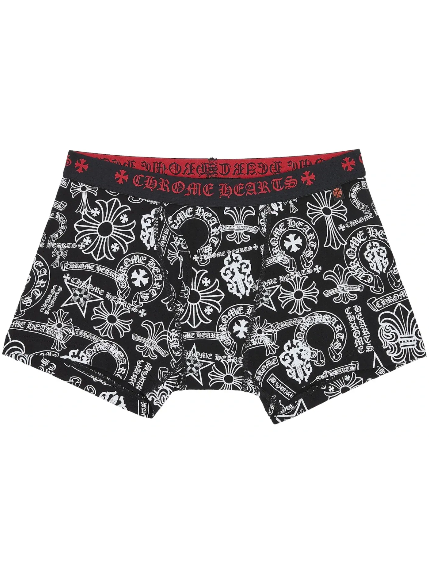 Женские трусы-боксеры с жаккардовым узором Chrome Hearts — изображение 1 из 1, черный