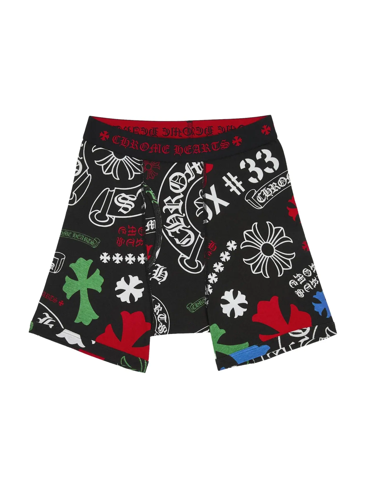 Мужские боксеры с принтом Classic Rib Boxer Brief Chrome Hearts — изображение 1 из 2, черный/мульти