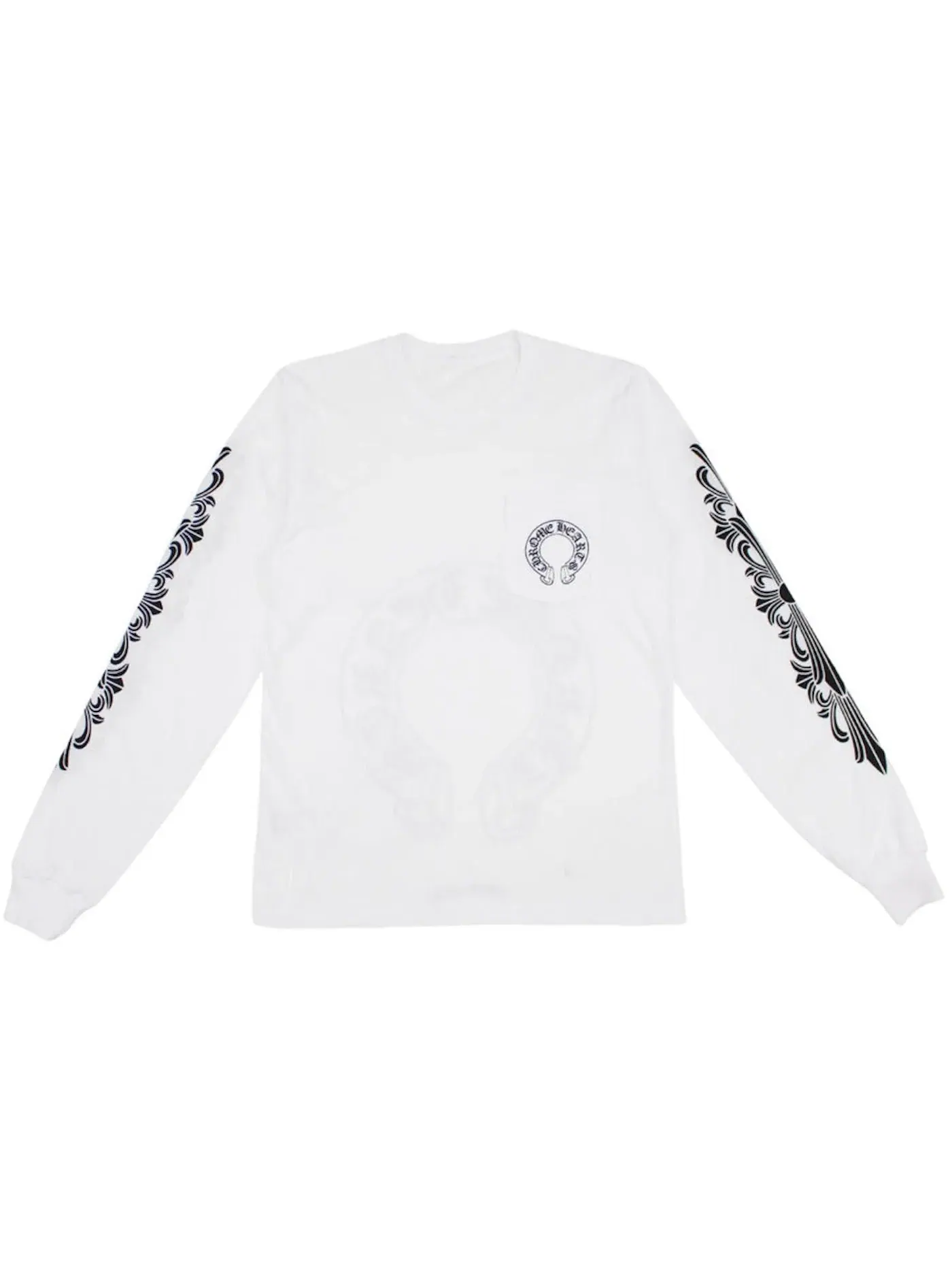 Мужская футболка с длинным рукавом Floral Horseshoe Chrome Hearts — изображение 2 из 2, белый