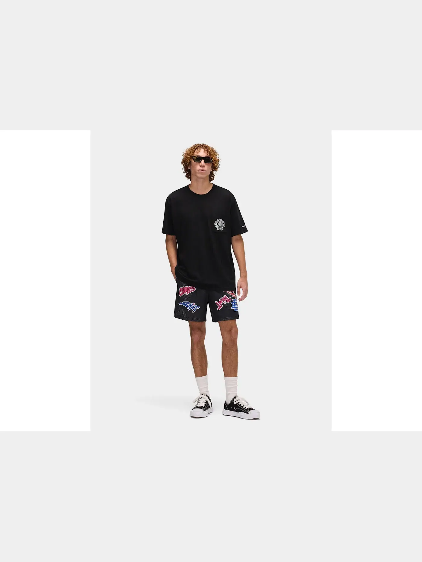 Мужская футболка с карманом Horse Shoe Logo Chrome Hearts — изображение 6 из 6, черный