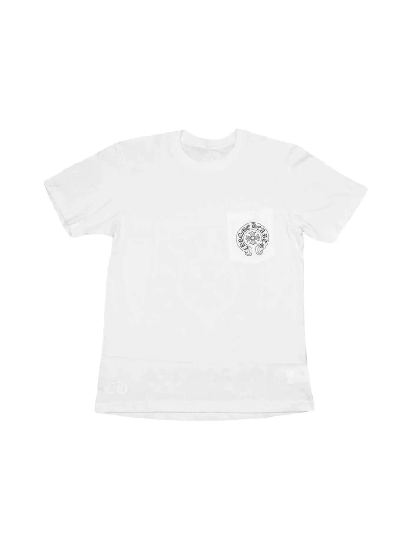 Мужская футболка с карманом Horse Shoe Logo Pocket T-Shirt Chrome Hearts — изображение 2 из 2, белый