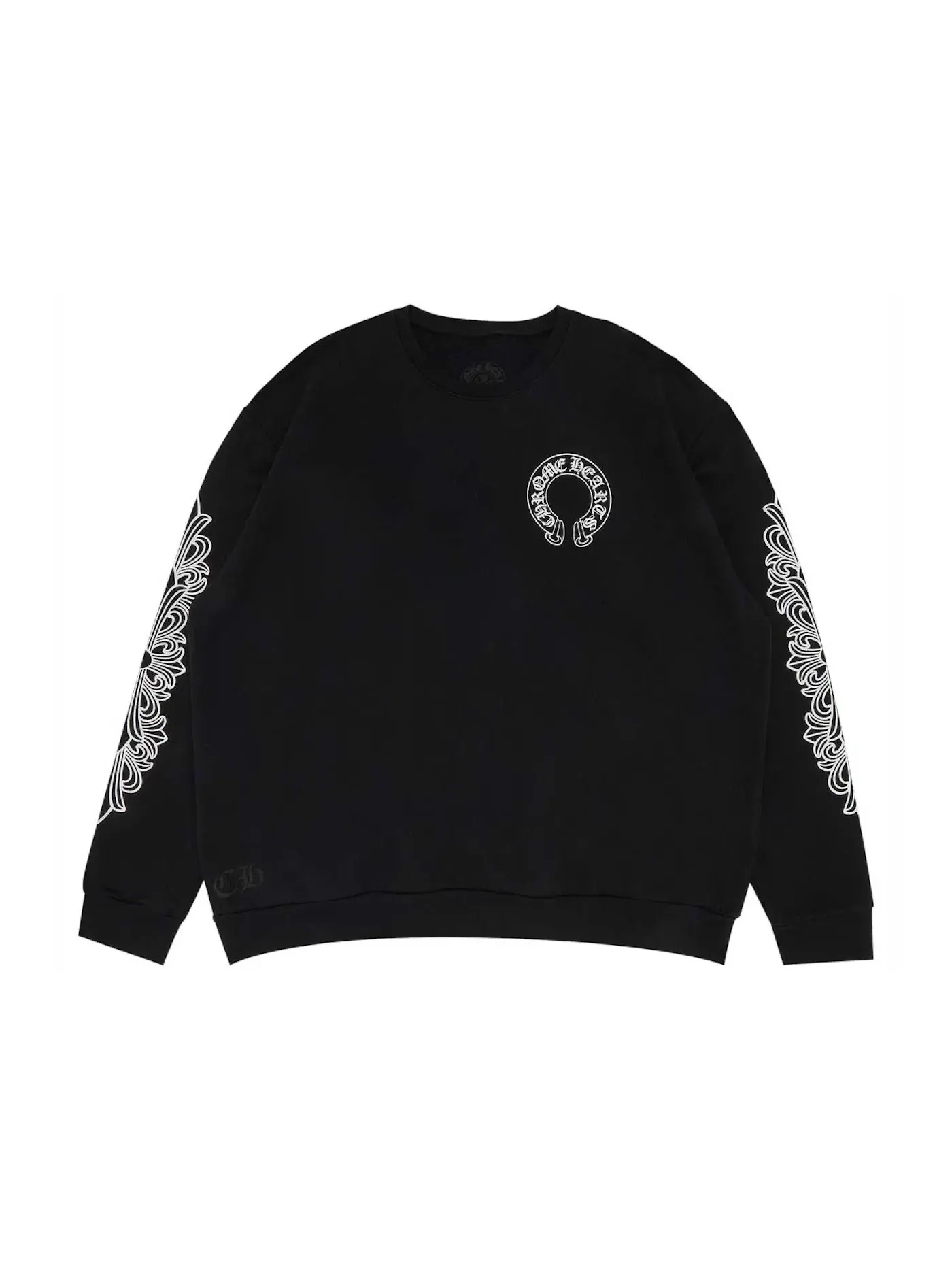Мужской свитшот с принтом Horseshoe Chrome Hearts — изображение 1 из 2, черный