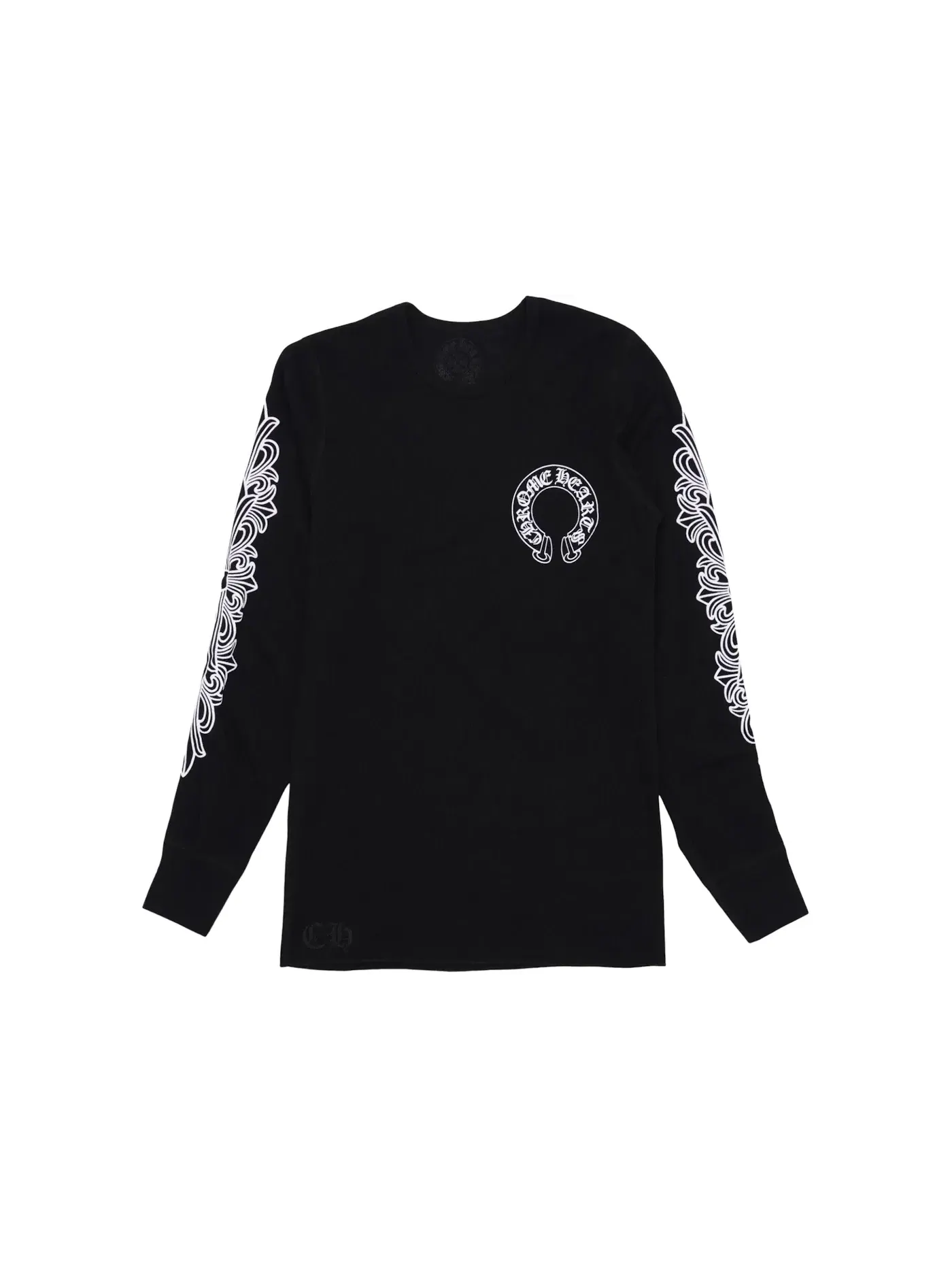 Мужская футболка с вафельным переплетением Chrome Hearts Horseshoe Thermal Waffle T shirt — изображение 1 из 1, черный