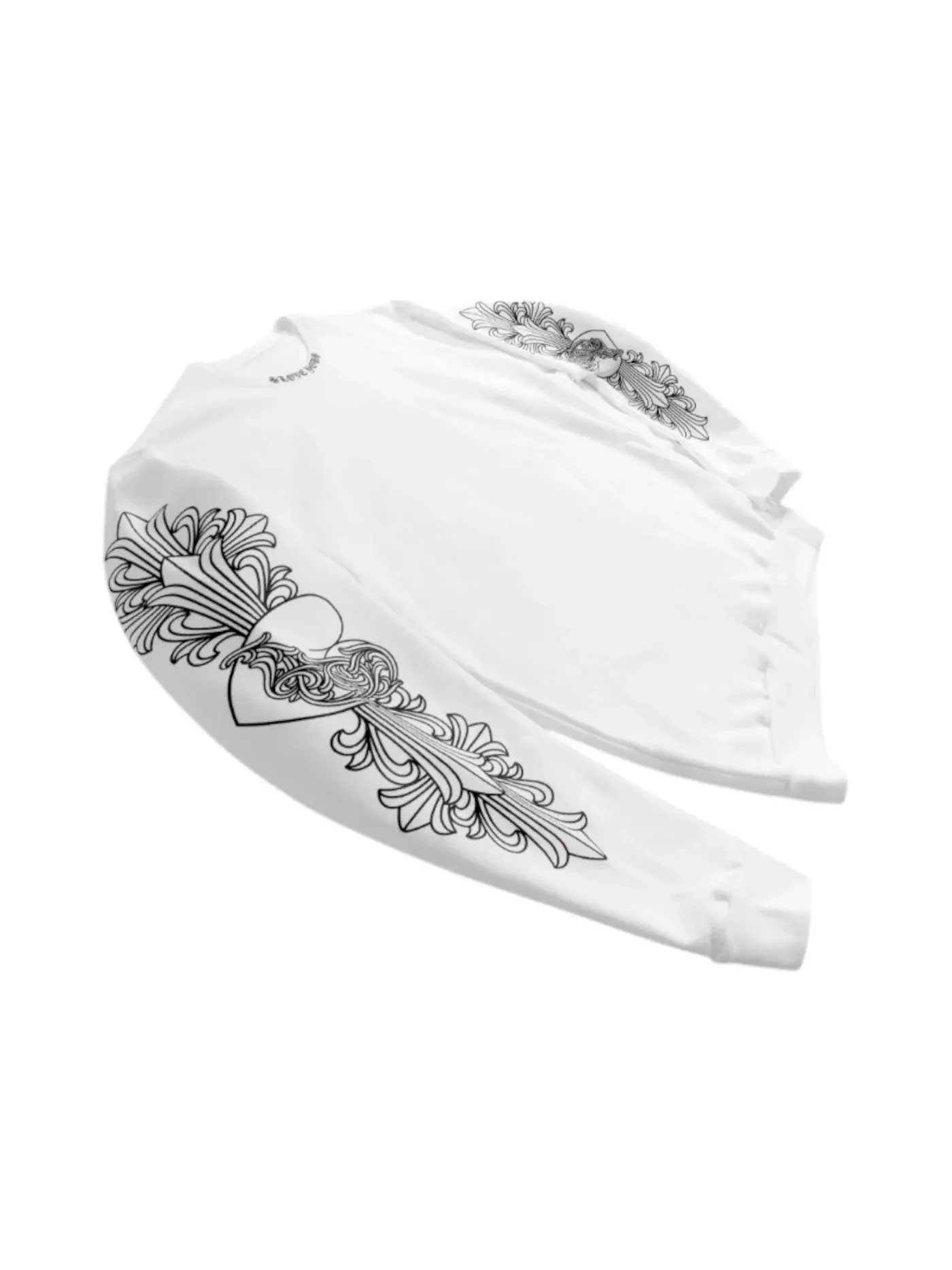 Мужской свитшот с принтом Love You Chrome Hearts — изображение 1 из 1, белый
