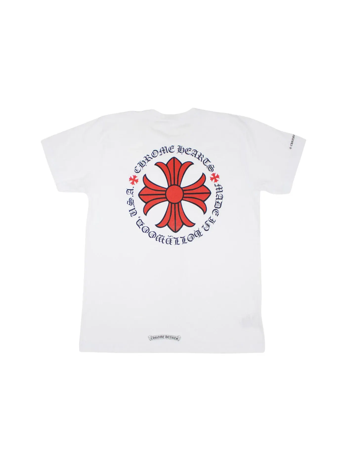 Мужская футболка с принтом Chrome Hearts Made in Hollywood Plus Cross T-Shirt — изображение 1 из 2, белый/красный