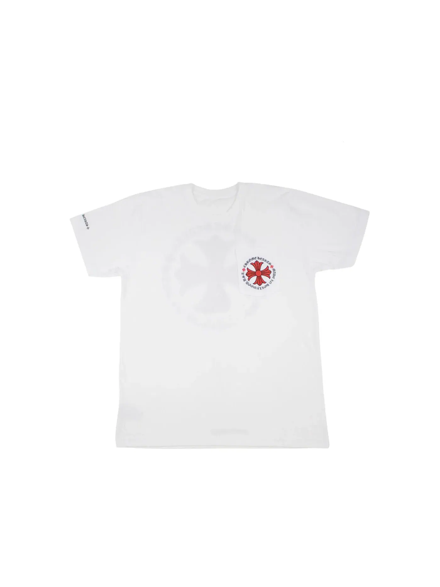 Мужская футболка с принтом Chrome Hearts Made in Hollywood Plus Cross T-Shirt — изображение 2 из 2, белый/красный