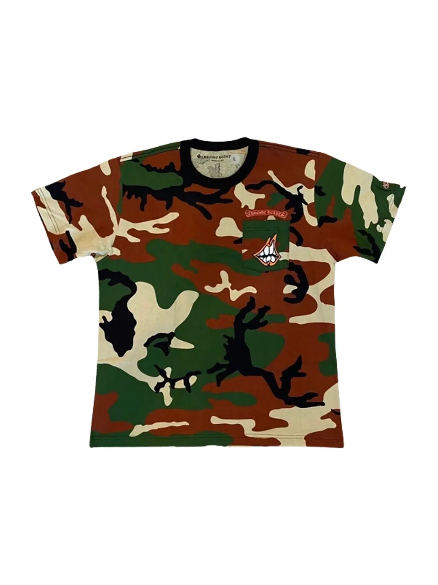 Мужская футболка с принтом Chrome Hearts Matty Boy Caution T-shirt — изображение 2 из 2, камуфляж