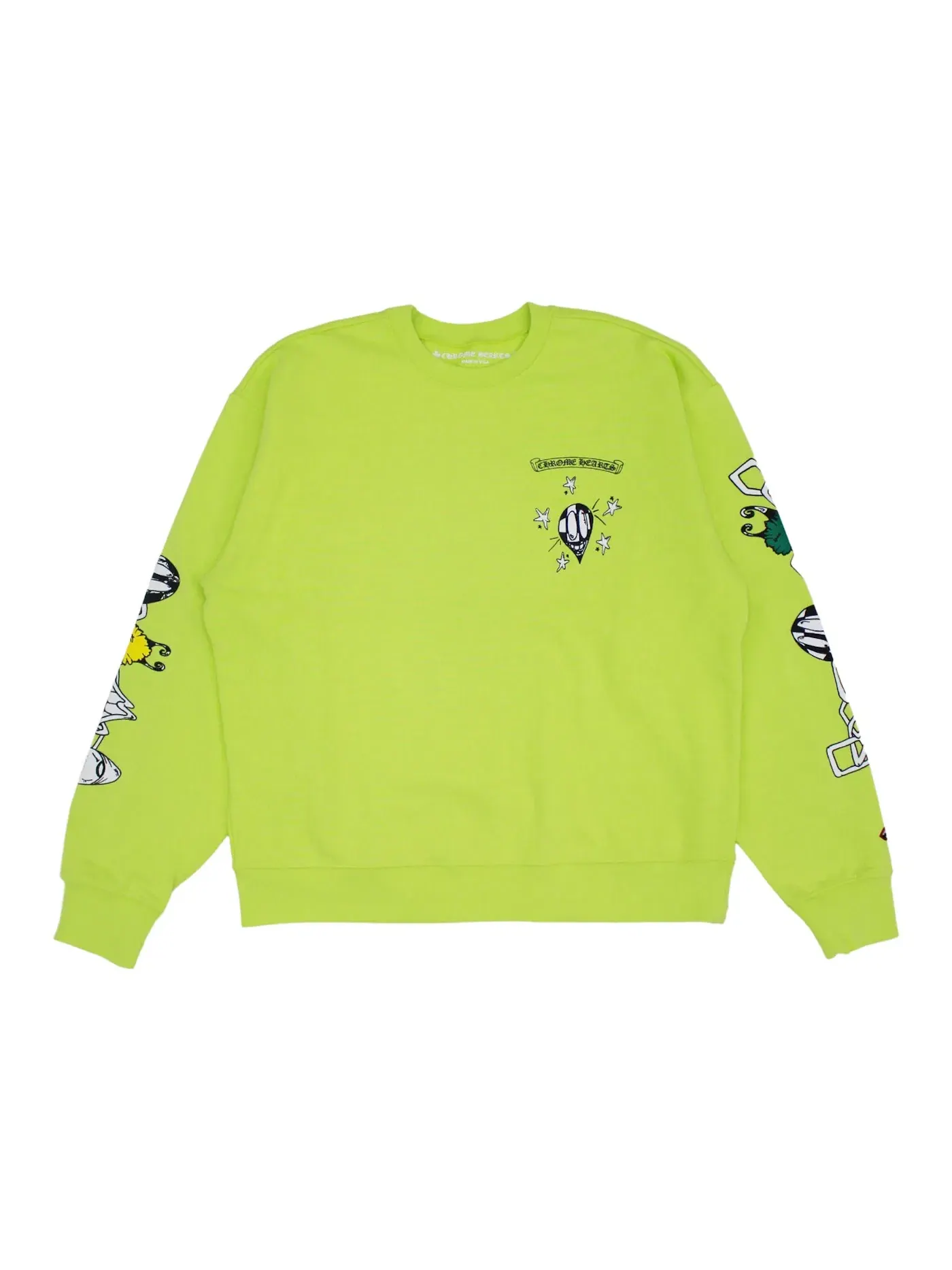 Мужской свитшот с принтом Crewneck Sweatshirt Chrome Hearts — изображение 2 из 2, зеленый