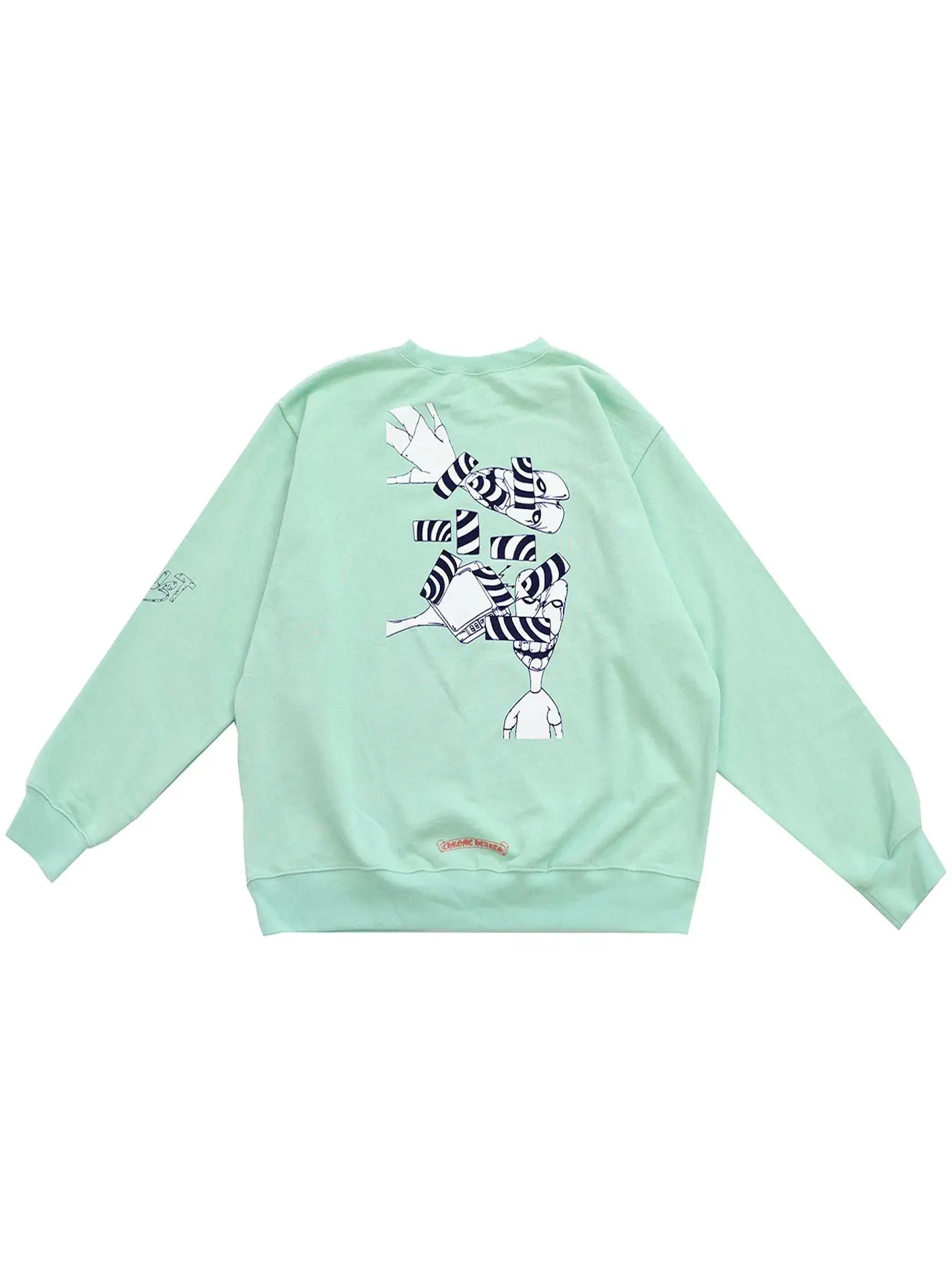 Мужской свитшот с круглым вырезом Crewneck Sweatshirt Chrome Hearts — изображение 1 из 2, морская пена