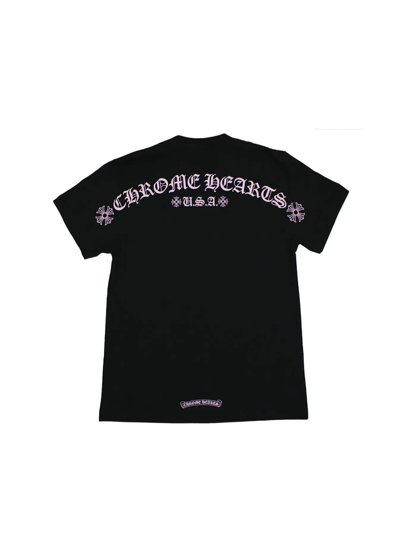 Мужская футболка с принтом Chrome Hearts Matty Boy Shoulder Logo T-shirt — изображение 1 из 2, черный/розовый
