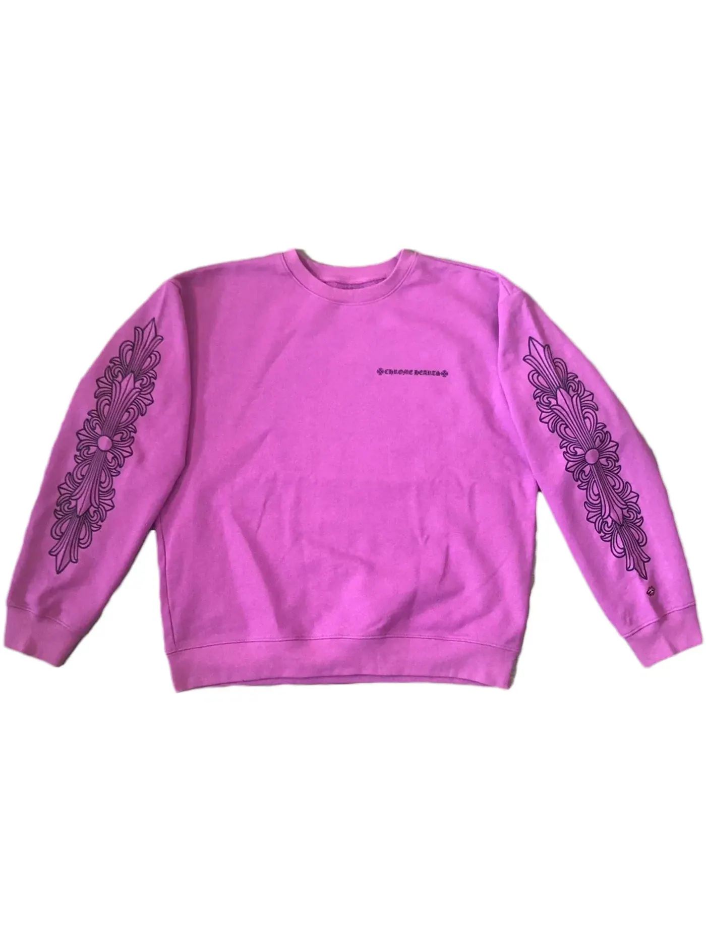 Мужской свитшот с принтом Crewneck Sweatshirt Chrome Hearts — изображение 2 из 2, фиолетовый
