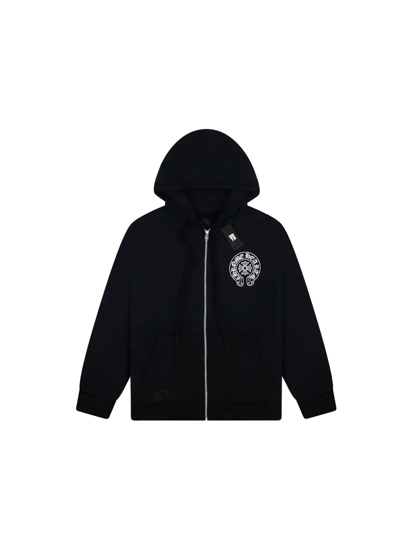 Мужская худи с молнией Miami Exclusive Chrome Hearts — изображение 2 из 2, черный
