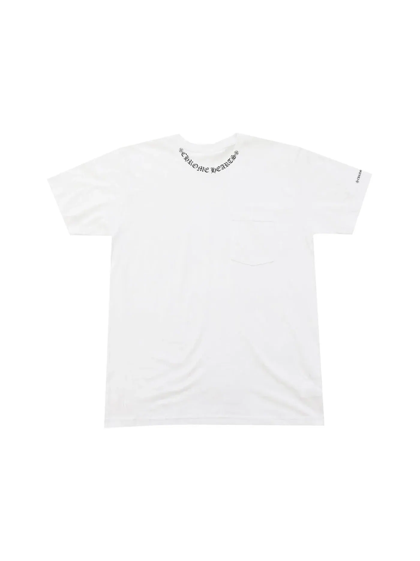 Мужская футболка с принтом Chrome Hearts Neck Letters Logo T-Shirt — изображение 1 из 2, белый