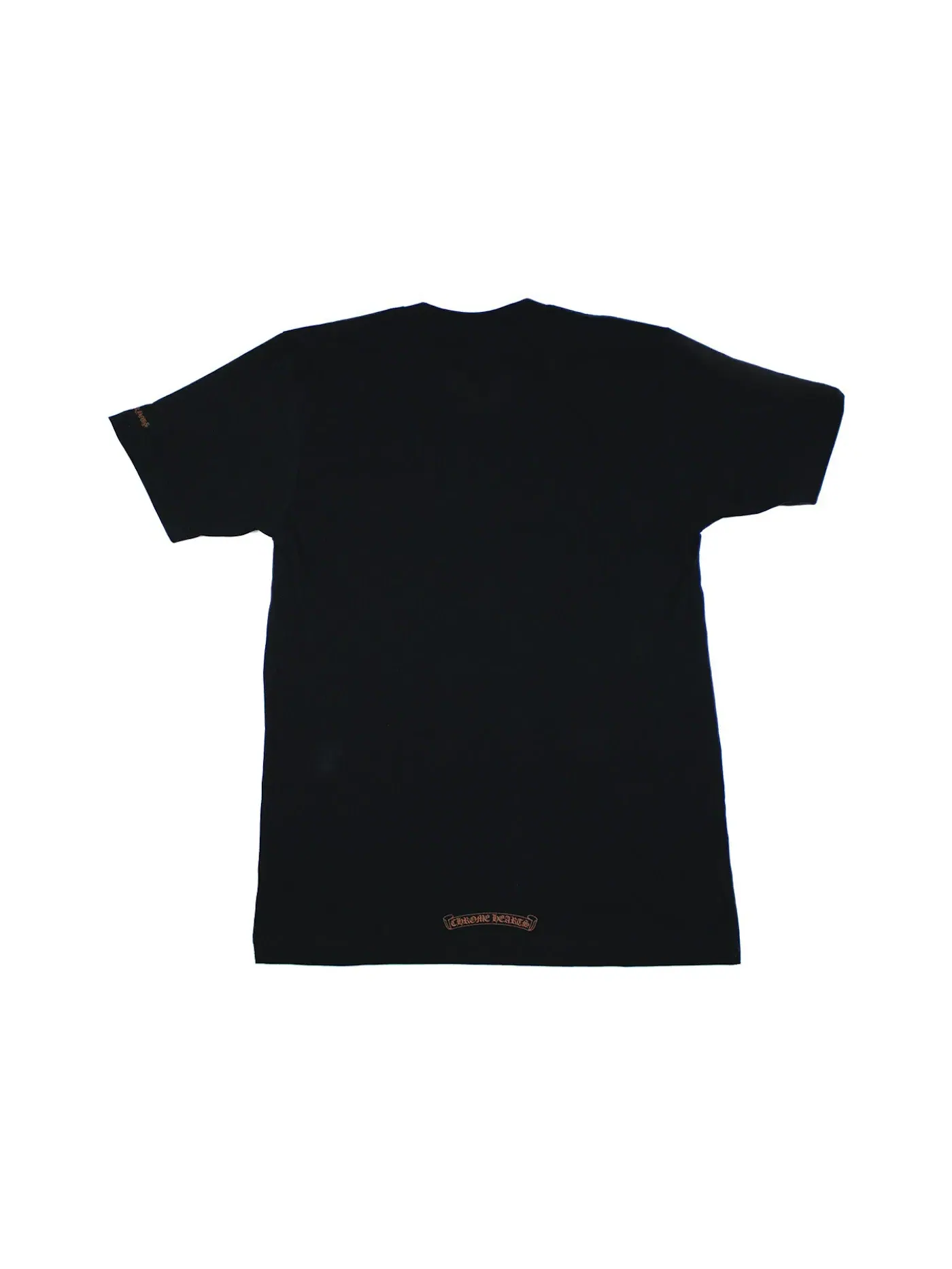 Мужская футболка с принтом Neck Logo Chrome Hearts — изображение 2 из 2, черный/коричневый