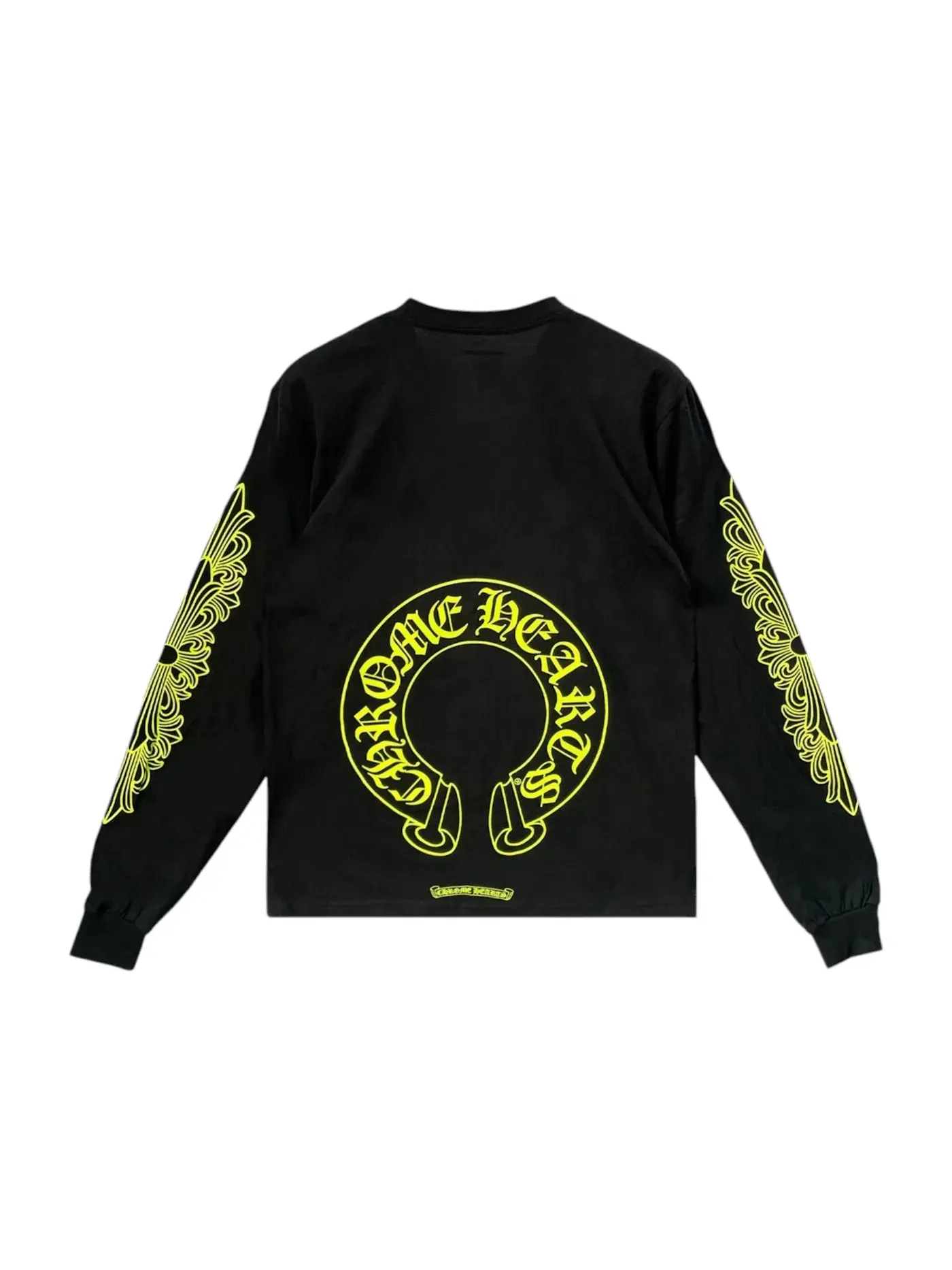 Мужская футболка с длинным рукавом с принтом Chrome Hearts Tee — изображение 1 из 2, черный/неоновый