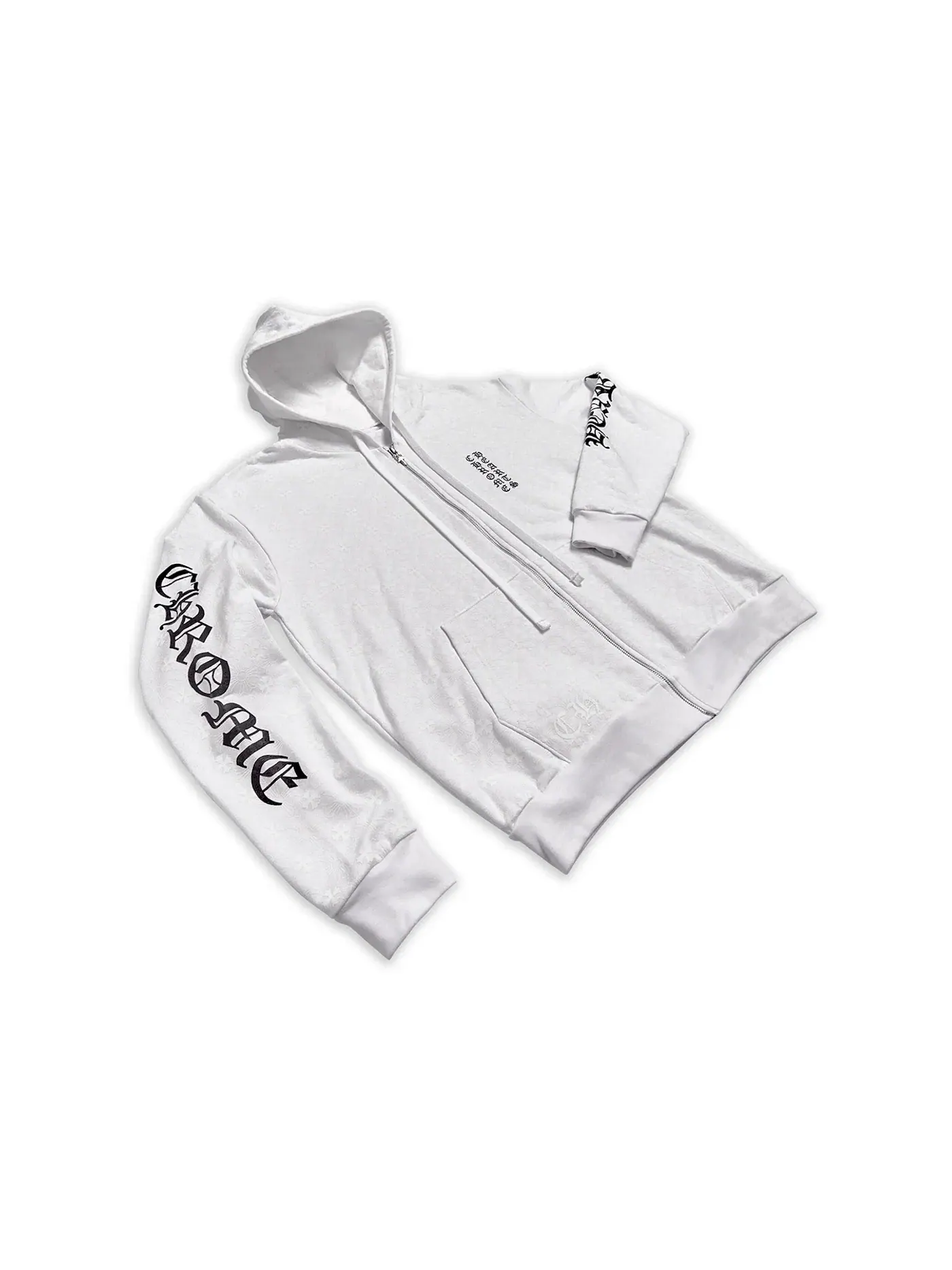 Мужская худи с принтом Chrome Hearts Plus Cross All Over Print Zip Up Hoodie — изображение 1 из 2, белый