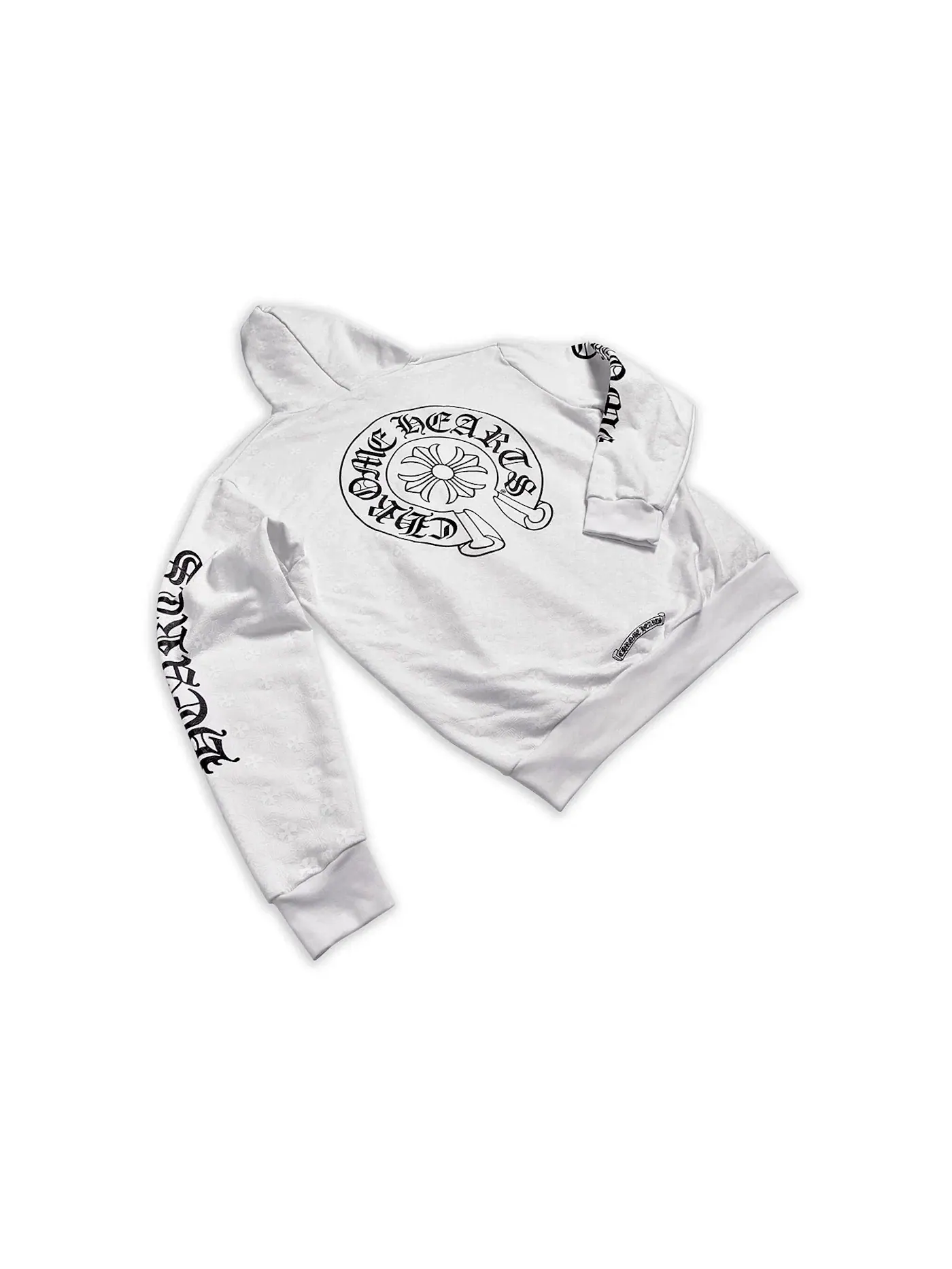 Мужская худи с принтом Chrome Hearts Plus Cross All Over Print Zip Up Hoodie — изображение 2 из 2, белый