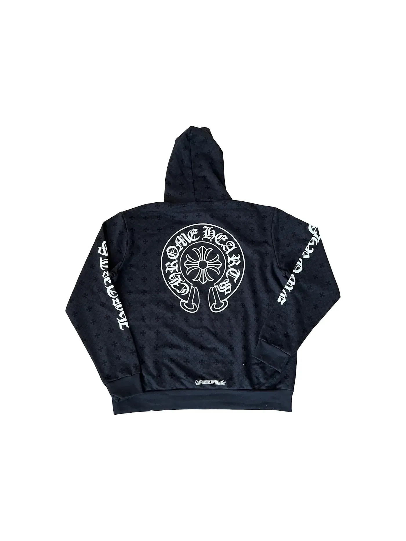 Мужской худи с принтом Plus Cross Allover Print With Horseshoe Logo Chrome Hearts — изображение 1 из 2, черный