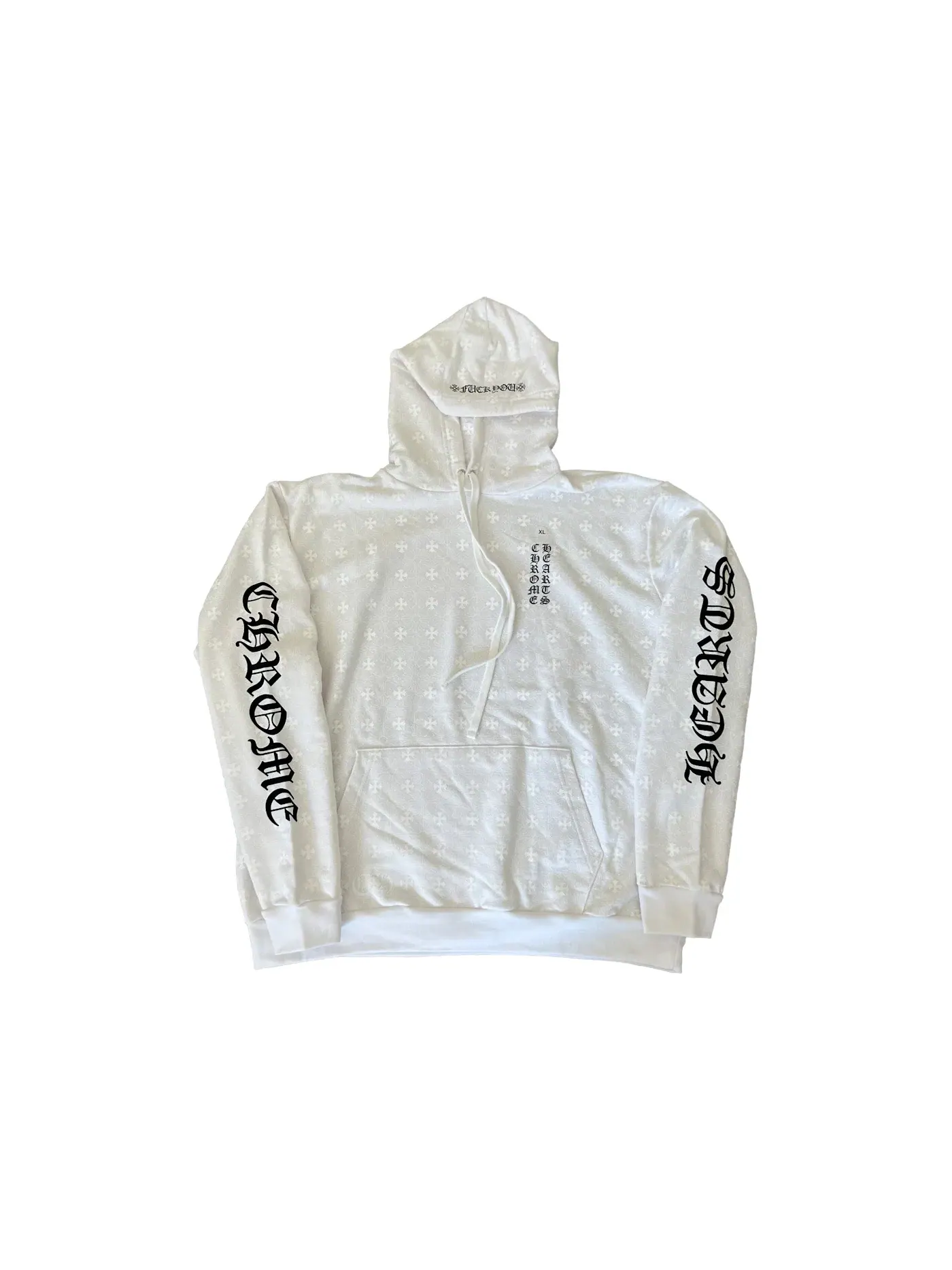 Мужской худи с принтом Plus Cross Horseshoe Chrome Hearts — изображение 2 из 2, белый