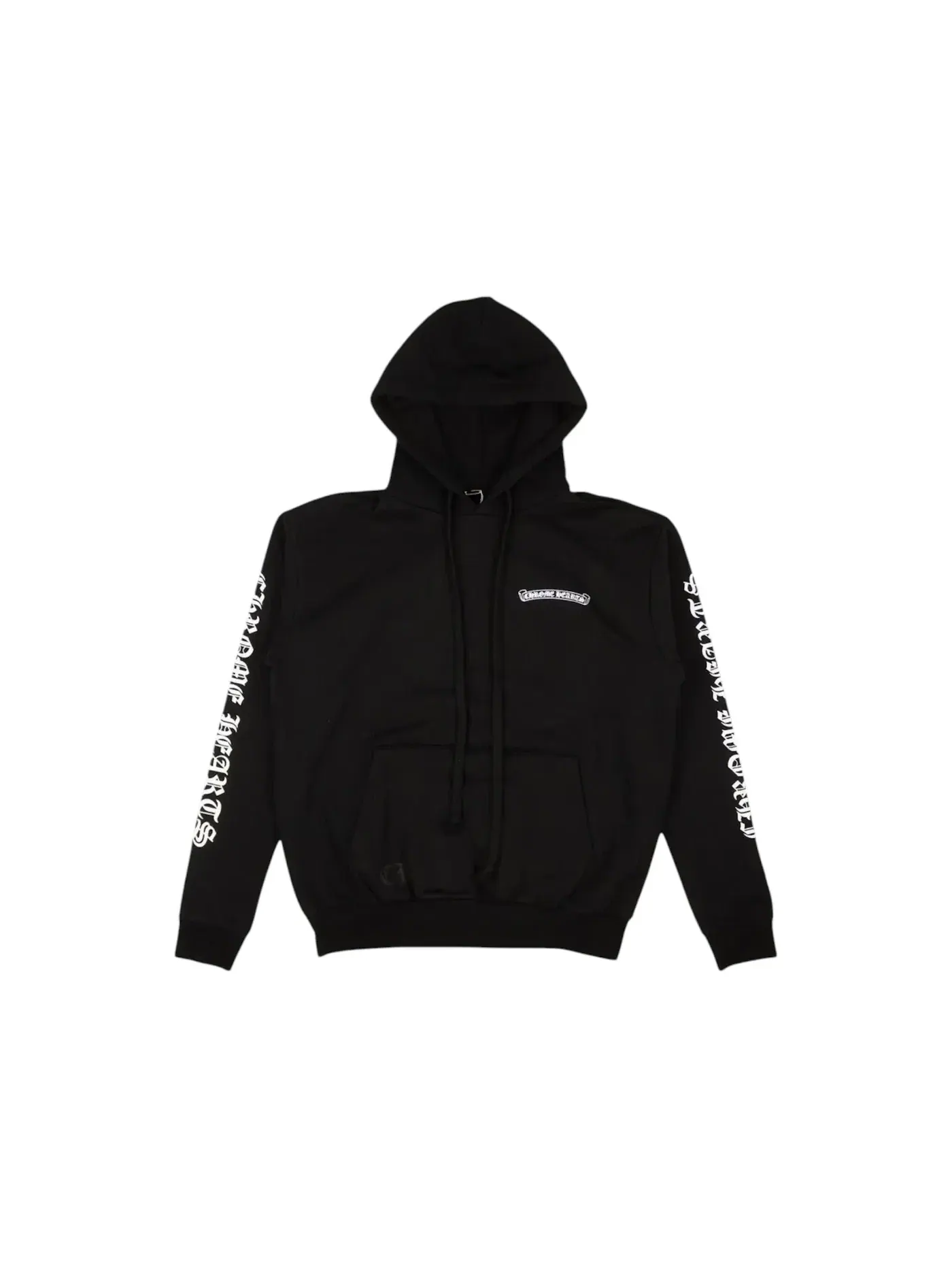 Мужской худи с принтом Chrome Hearts Scroll Logo Hoodie — изображение 1 из 2, черный/белый