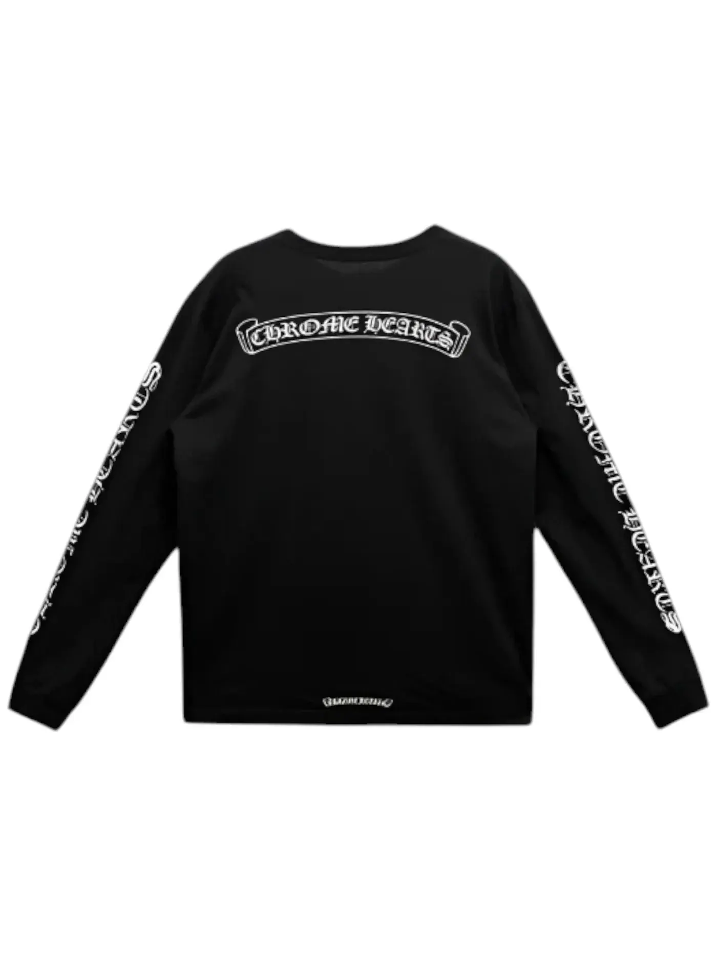 Мужская футболка с длинным рукавом с принтом Scroll Logo Chrome Hearts — изображение 1 из 2, черный