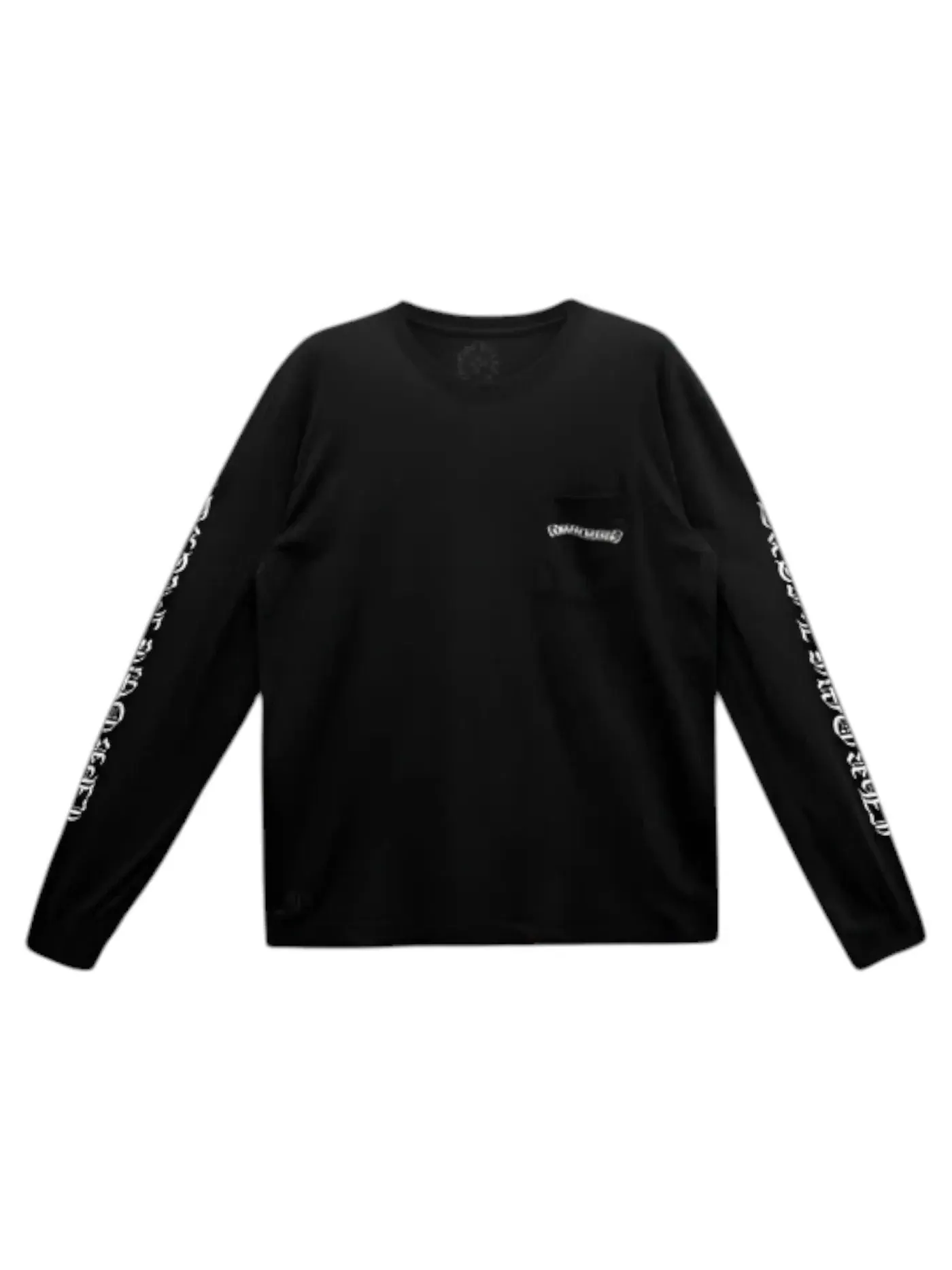Мужская футболка с длинным рукавом с принтом Scroll Logo Chrome Hearts — изображение 2 из 2, черный