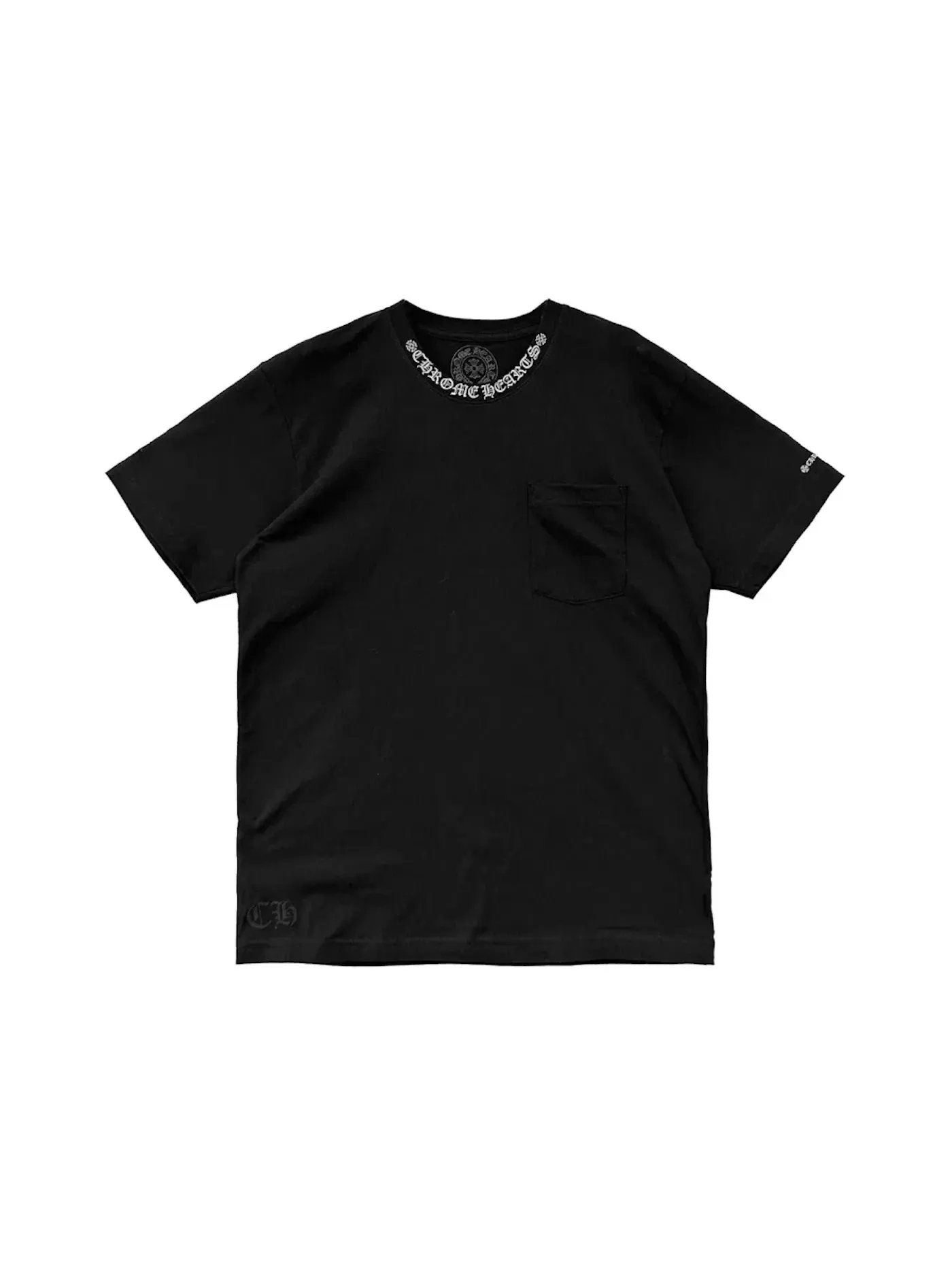 Мужская футболка с коротким рукавом с нагрудным карманом Chrome Hearts — изображение 1 из 2, черный
