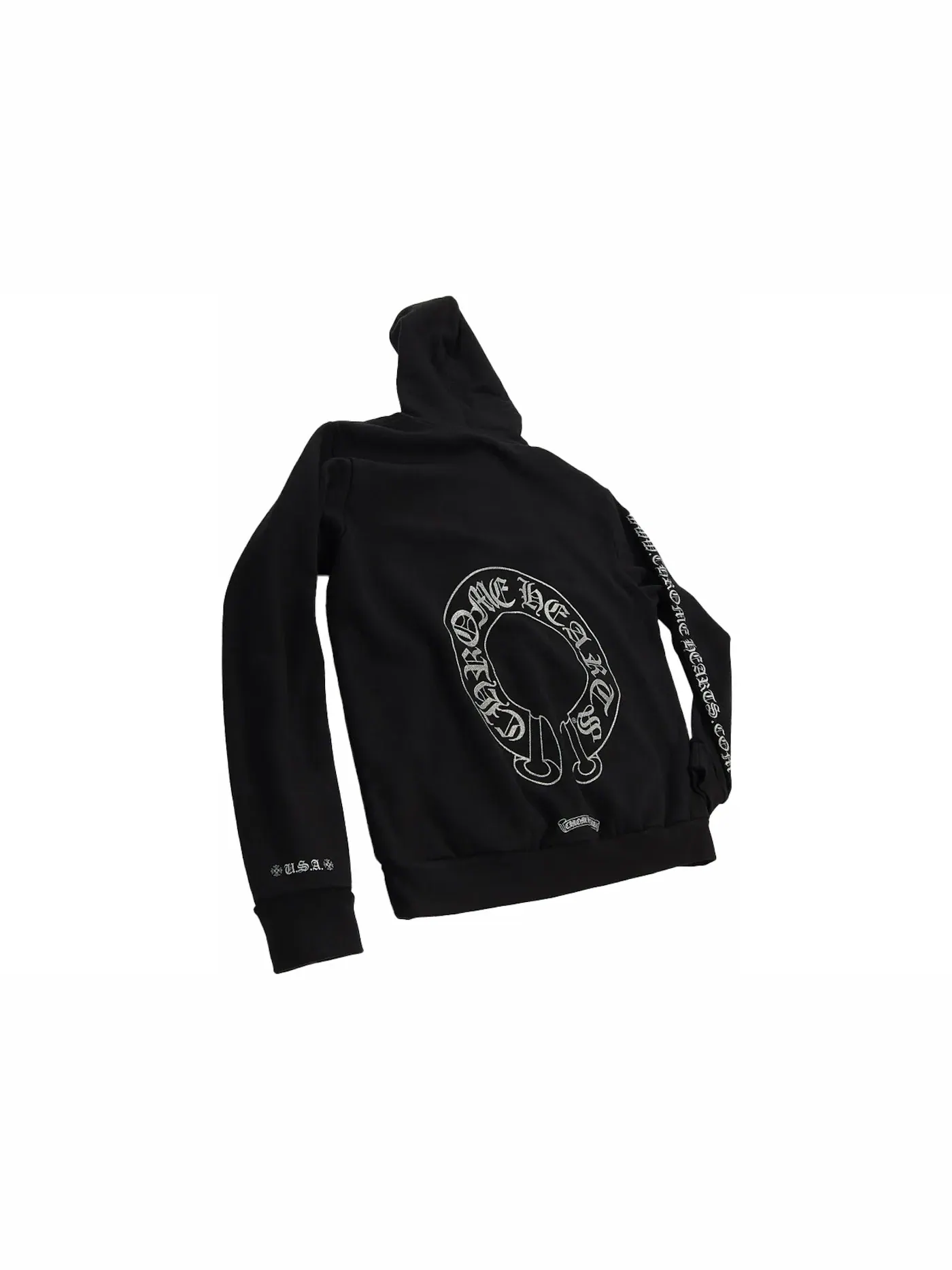 Мужская худи с серебряным глиттером Chrome Hearts — изображение 1 из 2, черный