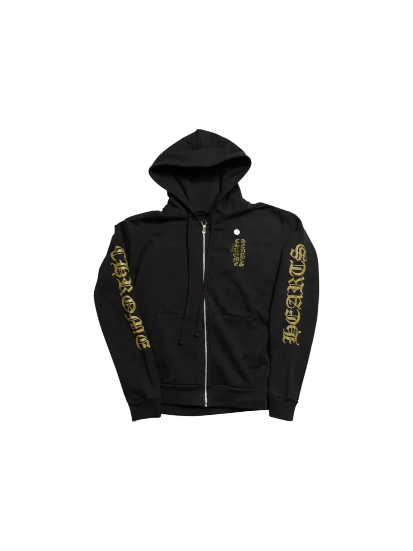 Мужская худи с молнией Vertical Logo Chrome Hearts — изображение 1 из 1, черный/зеленый
