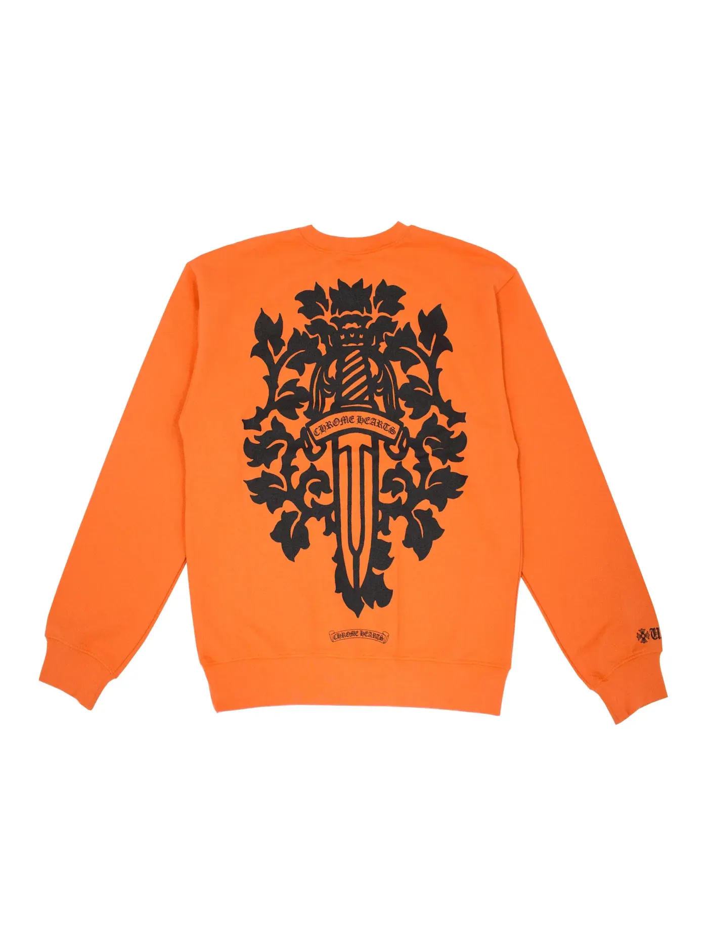 Мужской свитшот с вышивкой Chrome Hearts Vine Dagger Crewneck Sweatshirt — изображение 1 из 2, оранжевый/черный
