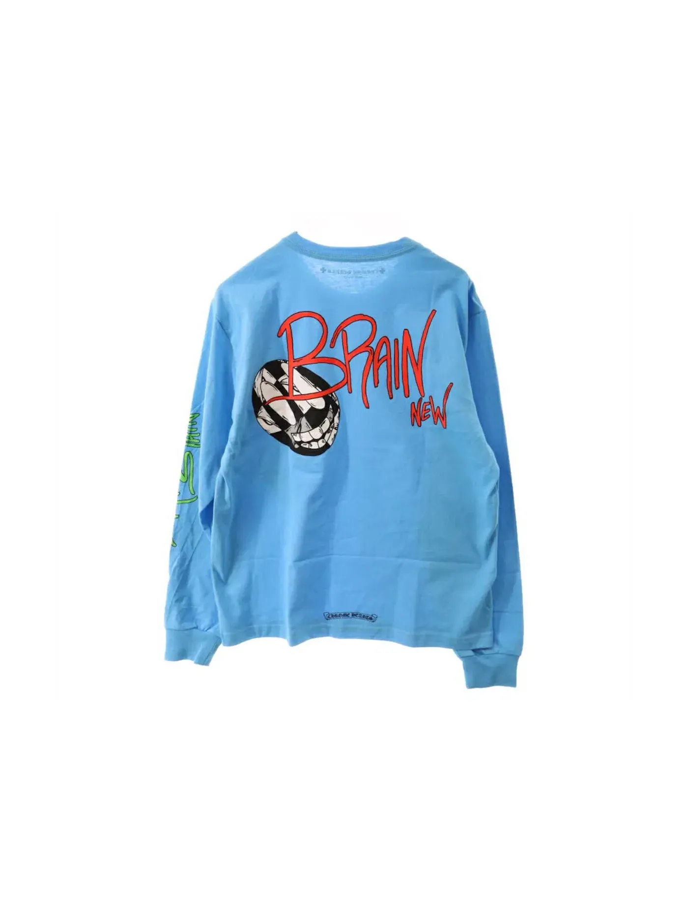 Мужская футболка с длинным рукавом с принтом Chrome Hearts x Matty Boy Brain New L/S T-Shirt Chrome Hearts, синий