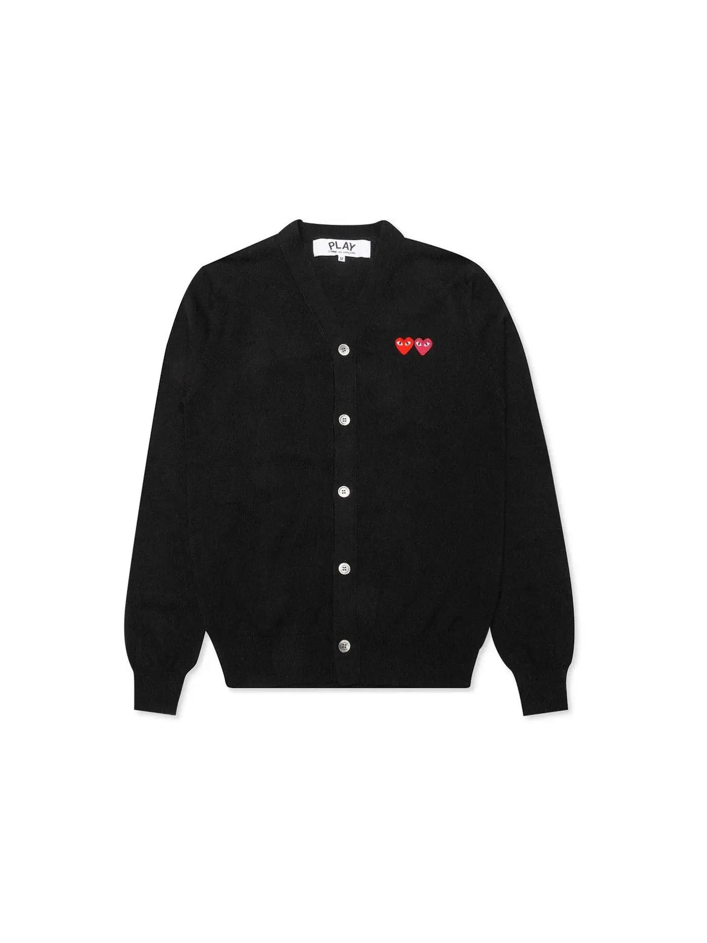 Женский кардиган с двойным сердцем Comme des Garcons — изображение 1 из 1, черный