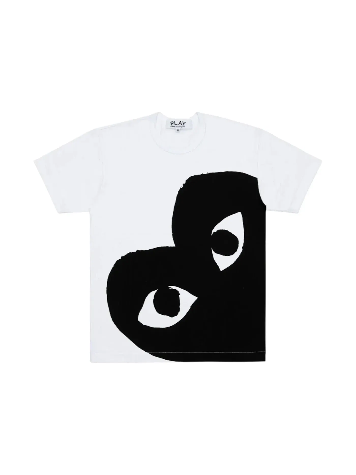 Детская футболка с принтом Comme des Garcons PLAY Big Heart — изображение 1 из 1, белый/черный