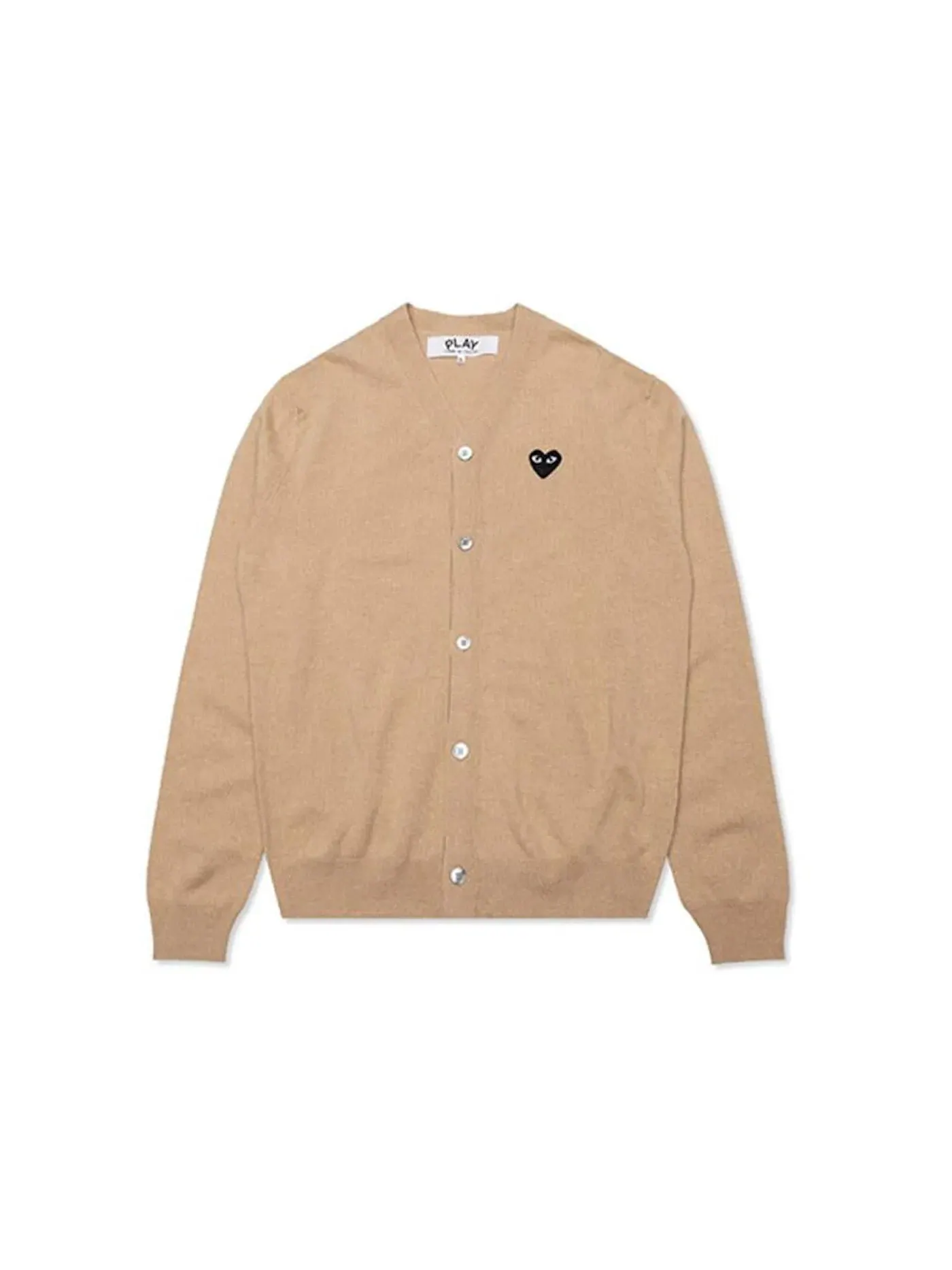 Унисекс кардиган-свитер с принтом Sweater Comme des Garcons PLAY — изображение 1 из 2, бежевый