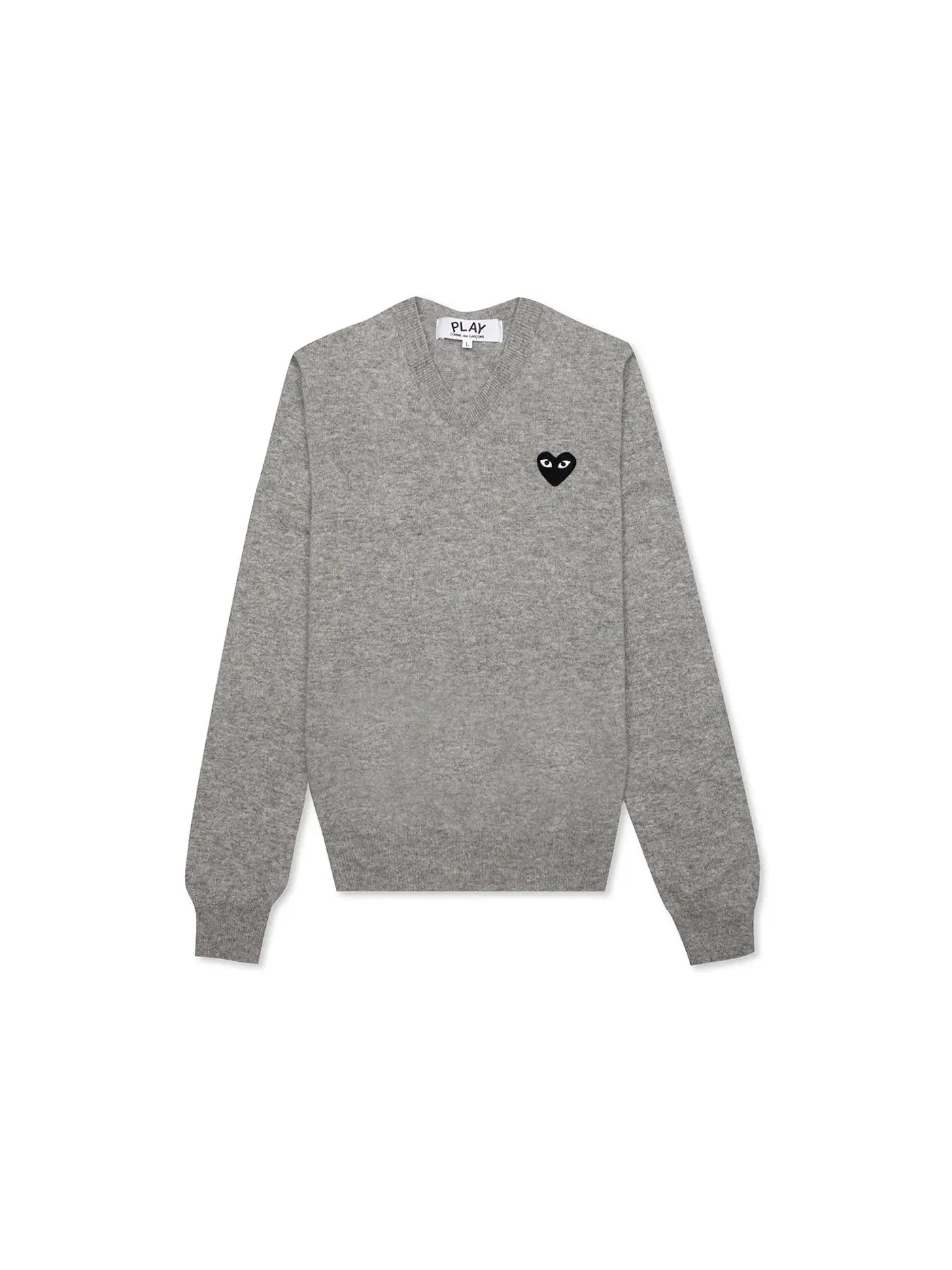 Детский свитер с V-образным вырезом Black Heart Comme des Garcons PLAY — изображение 1 из 2, серый