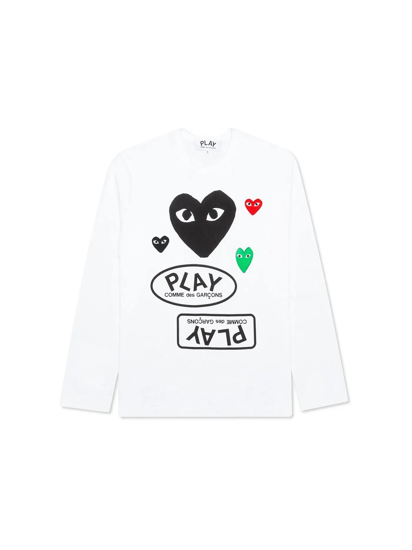 Детская футболка с длинным рукавом Comme des Garcons PLAY — изображение 1 из 3, белый